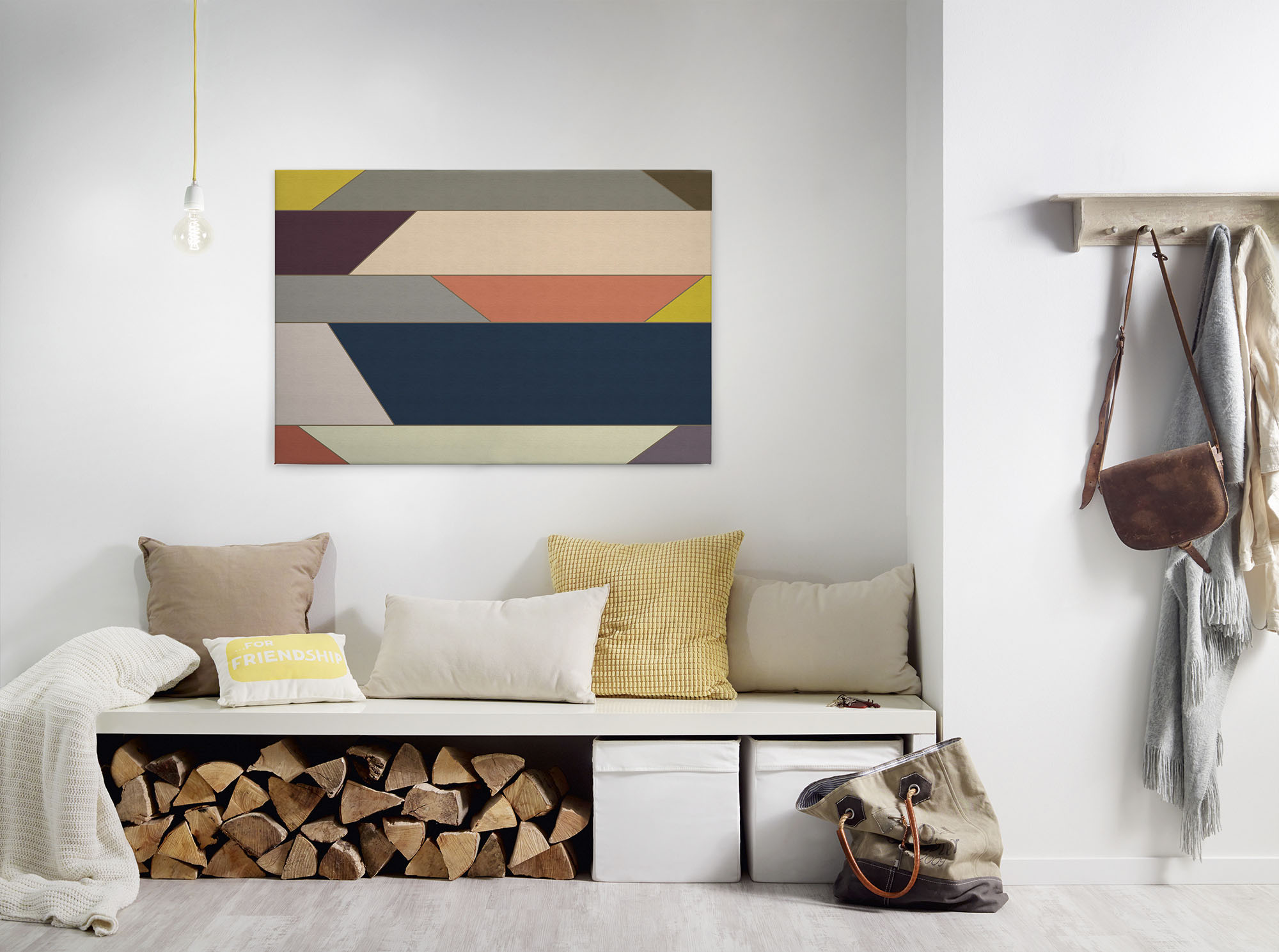 A.S. Création Leinwandbild "geometry" Abstrakt Kunst 1 Stk. tlg. Keilrahmen Farben Bunt Grafisch Abstrakt Leinwand-Bild Wohnzimmer Wand
