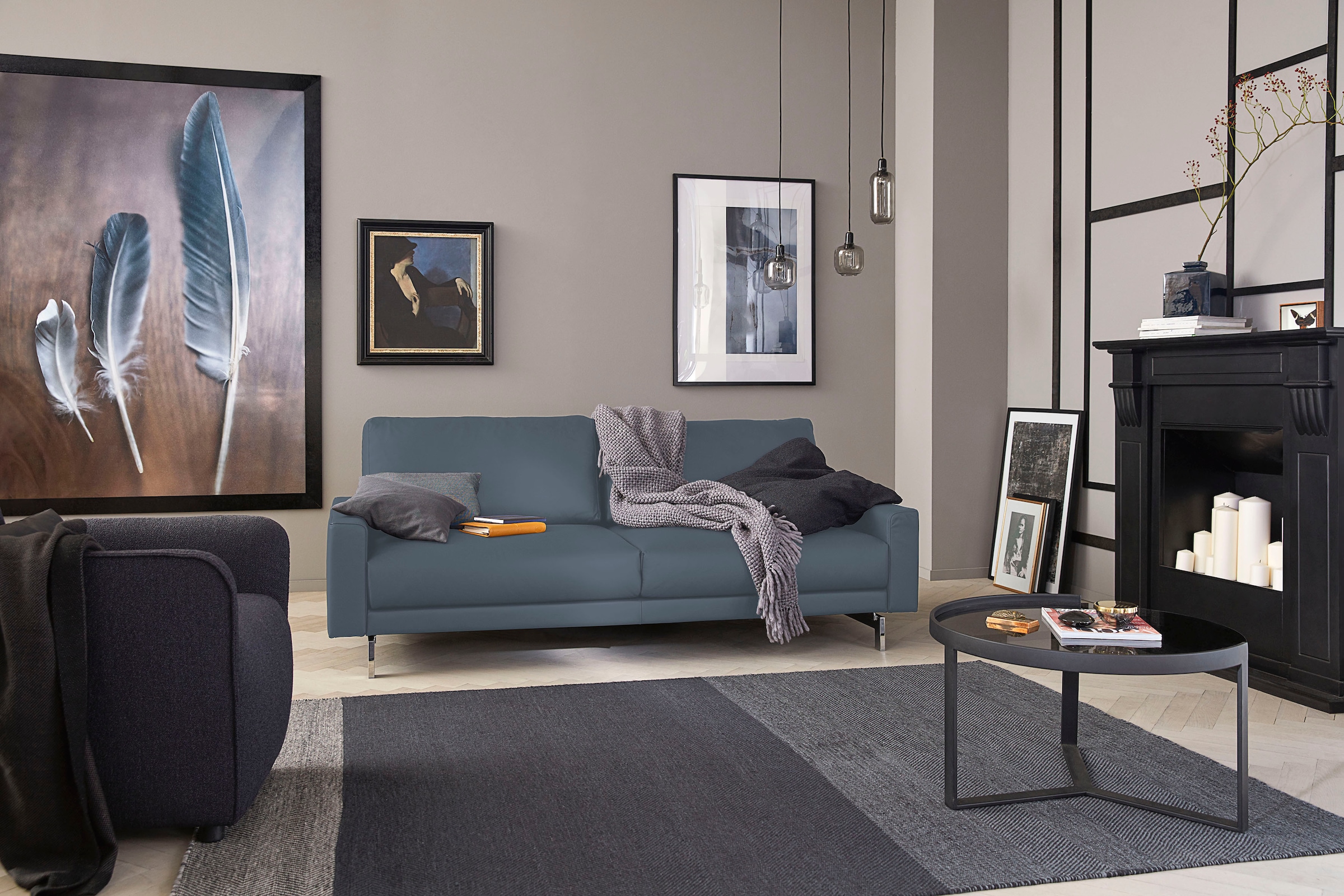 Creation BY ROLF BENZ 2-Sitzer "CR.450, Designsofa, Loungesofa, bequem und elegant" Armlehne niedrig, Fuß chromfarben glänzend, Breite 164 cm