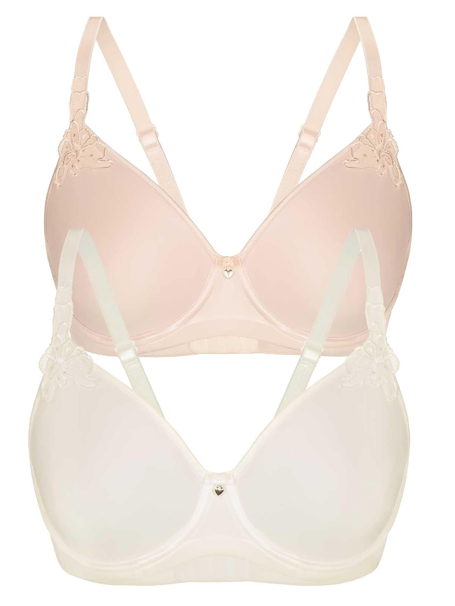 SASSA Damen T-Shirt-BH "2er Sparpack Spacer-BH CLASSIC LOOK", Gr. 85ivory nude, Stoff, Obermaterial: 78% Polyamid PA. 22% Elasthan EL., BHs