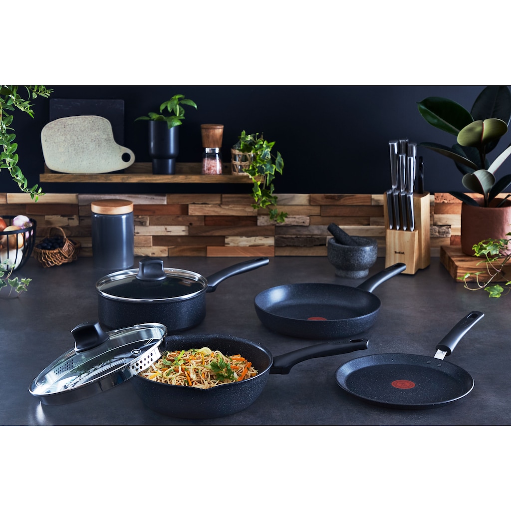 Tefal Pfannen-Set »Black Stone«, Aluminium, (Set, 2 tlg., 1x Bratpfanne Ø 24 cm, 1x Bratpfanne Ø 28 cm, Höhe 5 cm)