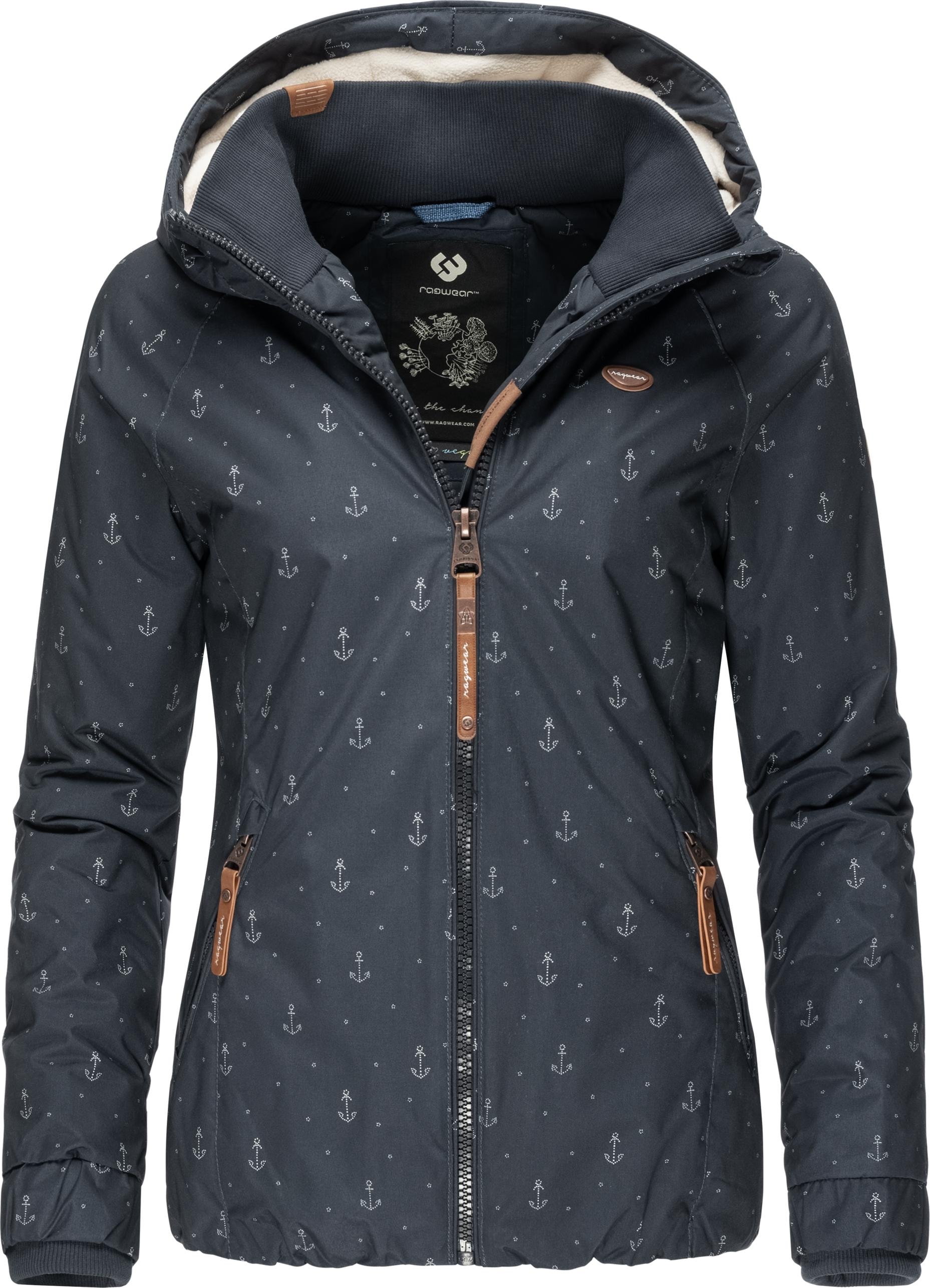 Ragwear Winterjacke "Dizzie Marina Winter Intl.", mit Kapuze, Warme Outdoorjacke mit maritimem Print