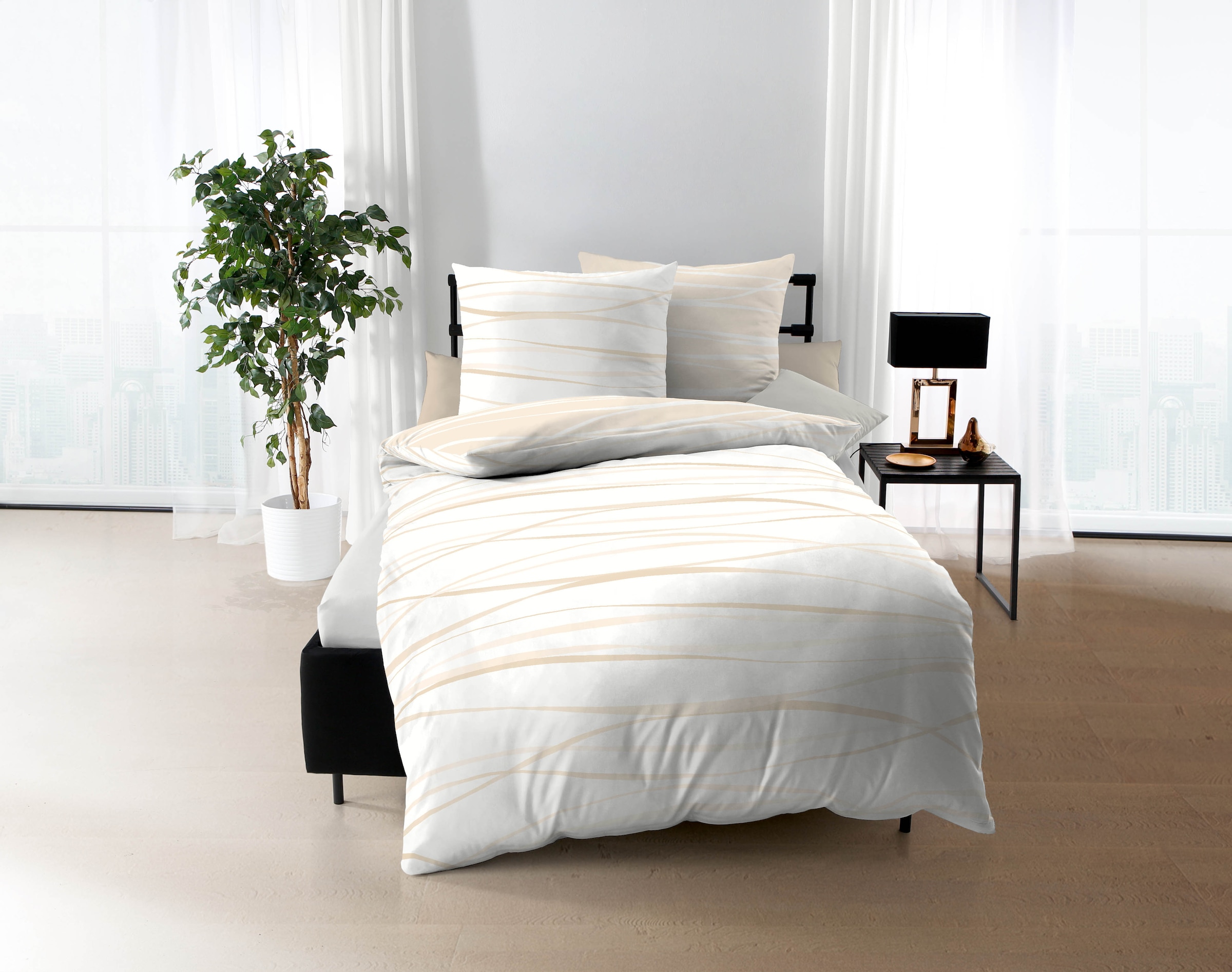 Kaeppel Wendebettwäsche "Motion" 2 tlg. Mit feinen Wellenlinien günstig online kaufen