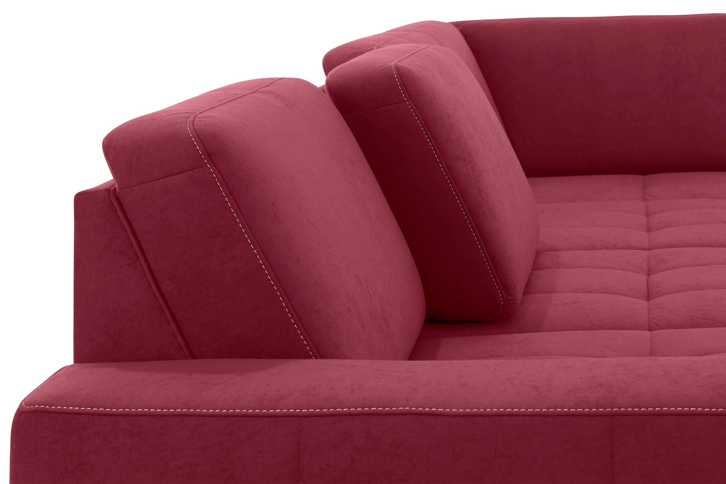 Home affaire Wohnlandschaft »Puccini U-Form« mit Federkern, Sitztiefenverstellung, Kontrastnaht