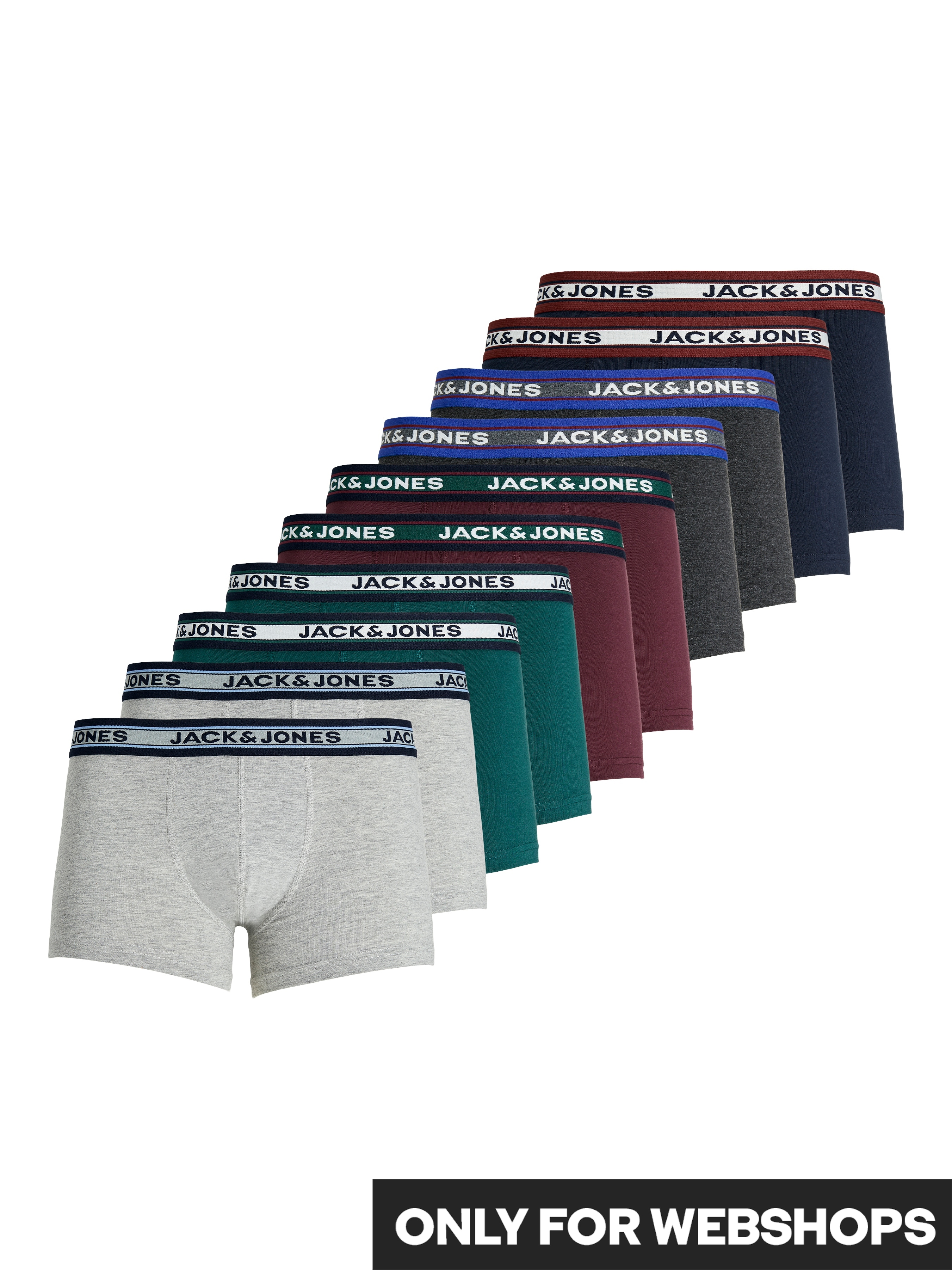 Jack & Jones Boxershorts "JACFLOWER Microfiber mit Logobund, Blumenprint und Stretchkomfort" Packung, 10er-Pack, 10 Stk. eng anliegend, Microfaser, schnelltrocknend