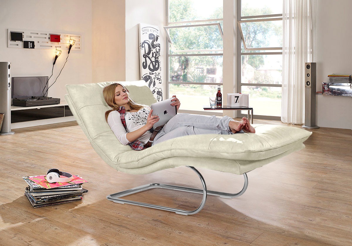 W.SCHILLIG Relaxliege »daily dreams«, in Waffelkissen-Optik, wahlweise mit Motor, Freischwingergestell