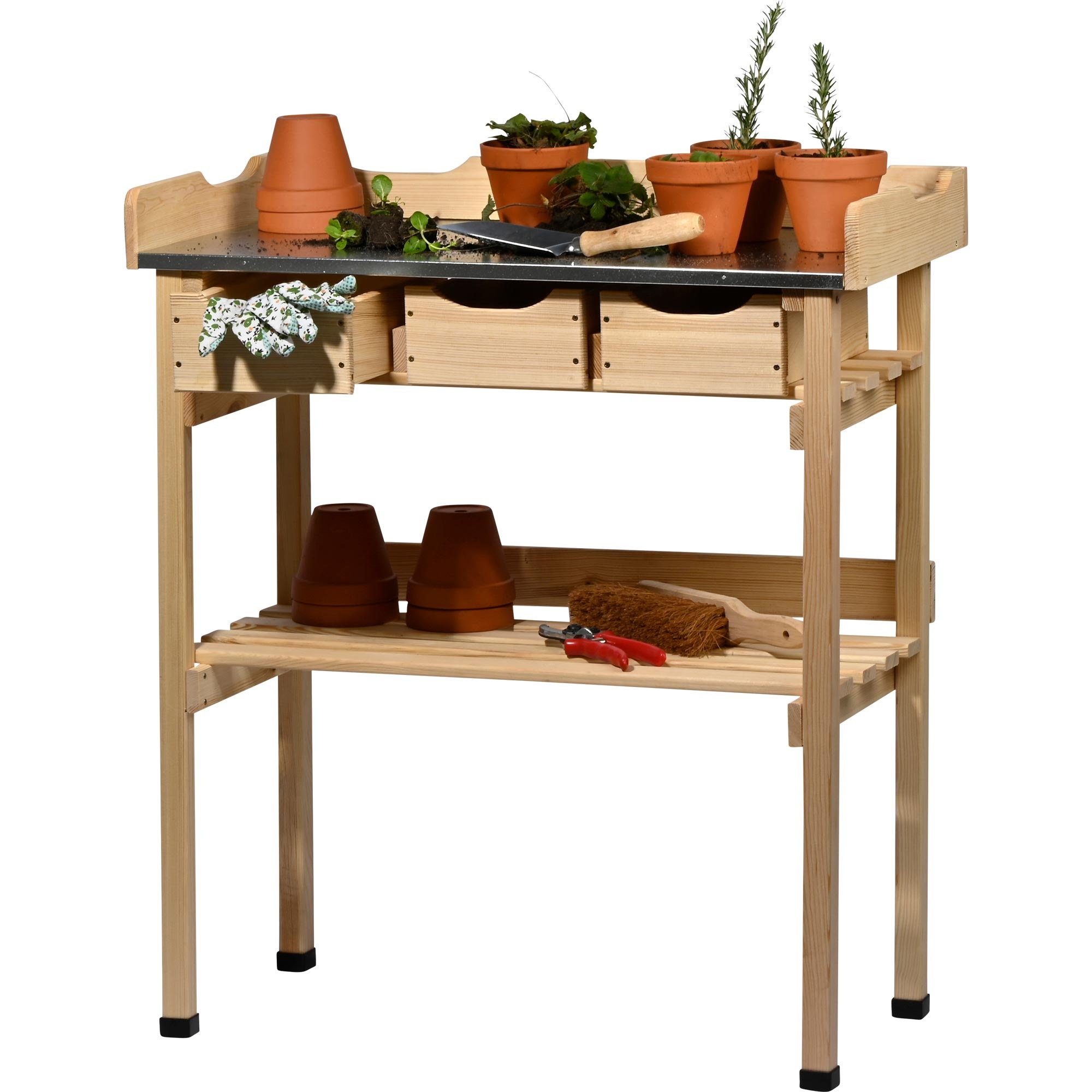 dobar Pflanztisch "Pflanztisch mit 3 Schubladen, Natur" günstig online kaufen