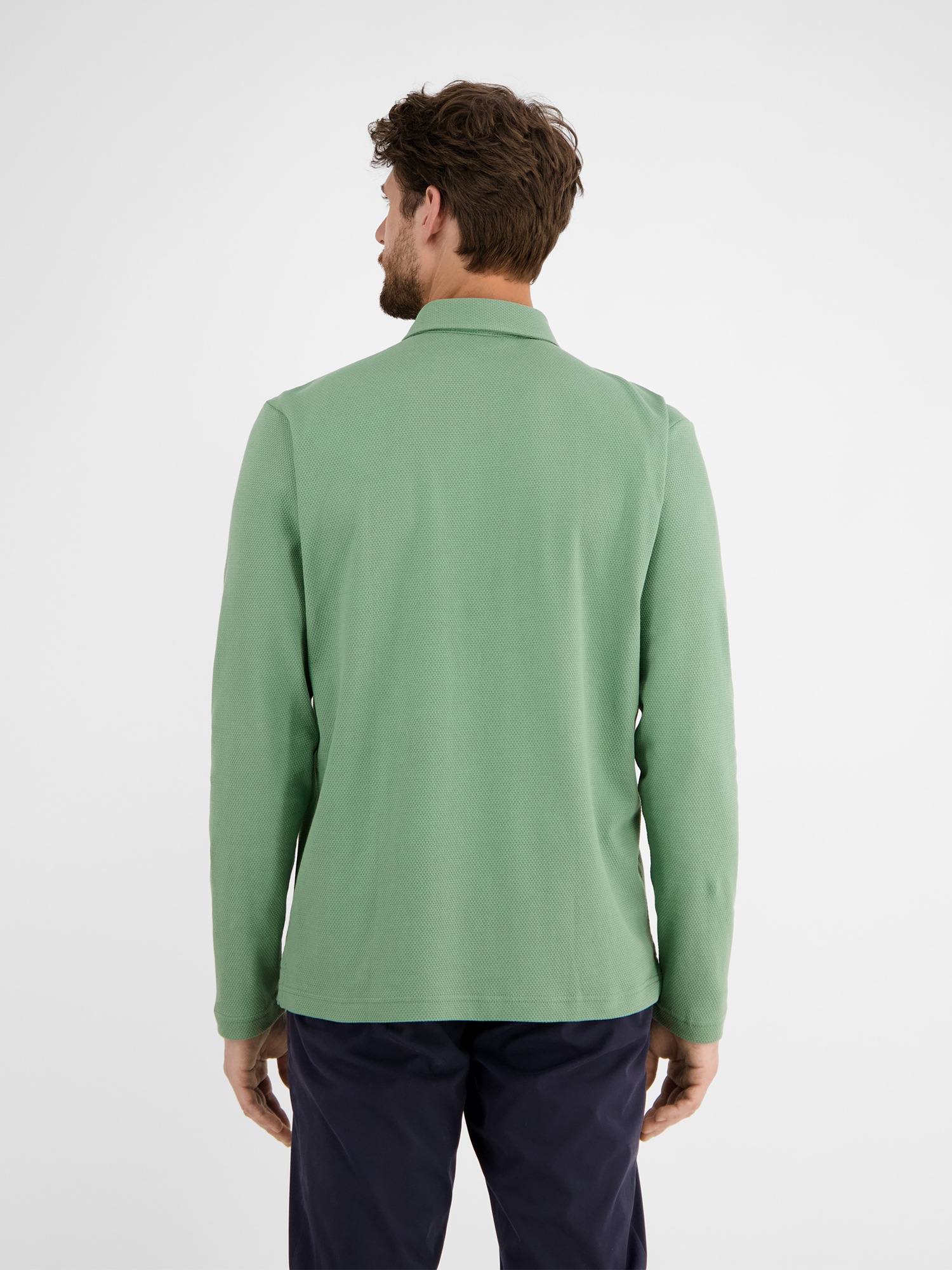 LERROS Langarmshirt "LERROS Herren Langarmpolo in Waffel-Piqué" günstig online kaufen
