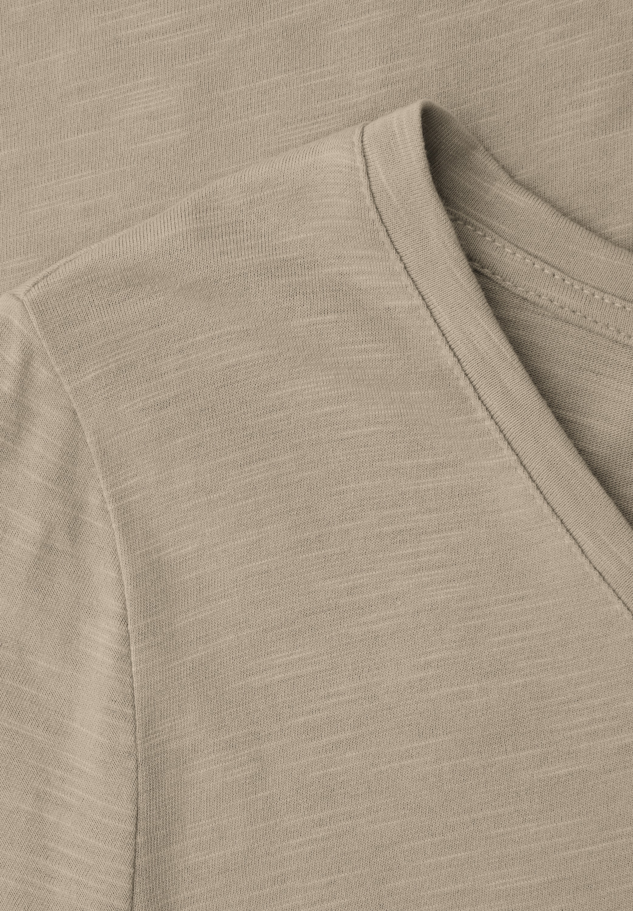 STREET ONE T-Shirt mit abgerundetem V-Ausschnitt