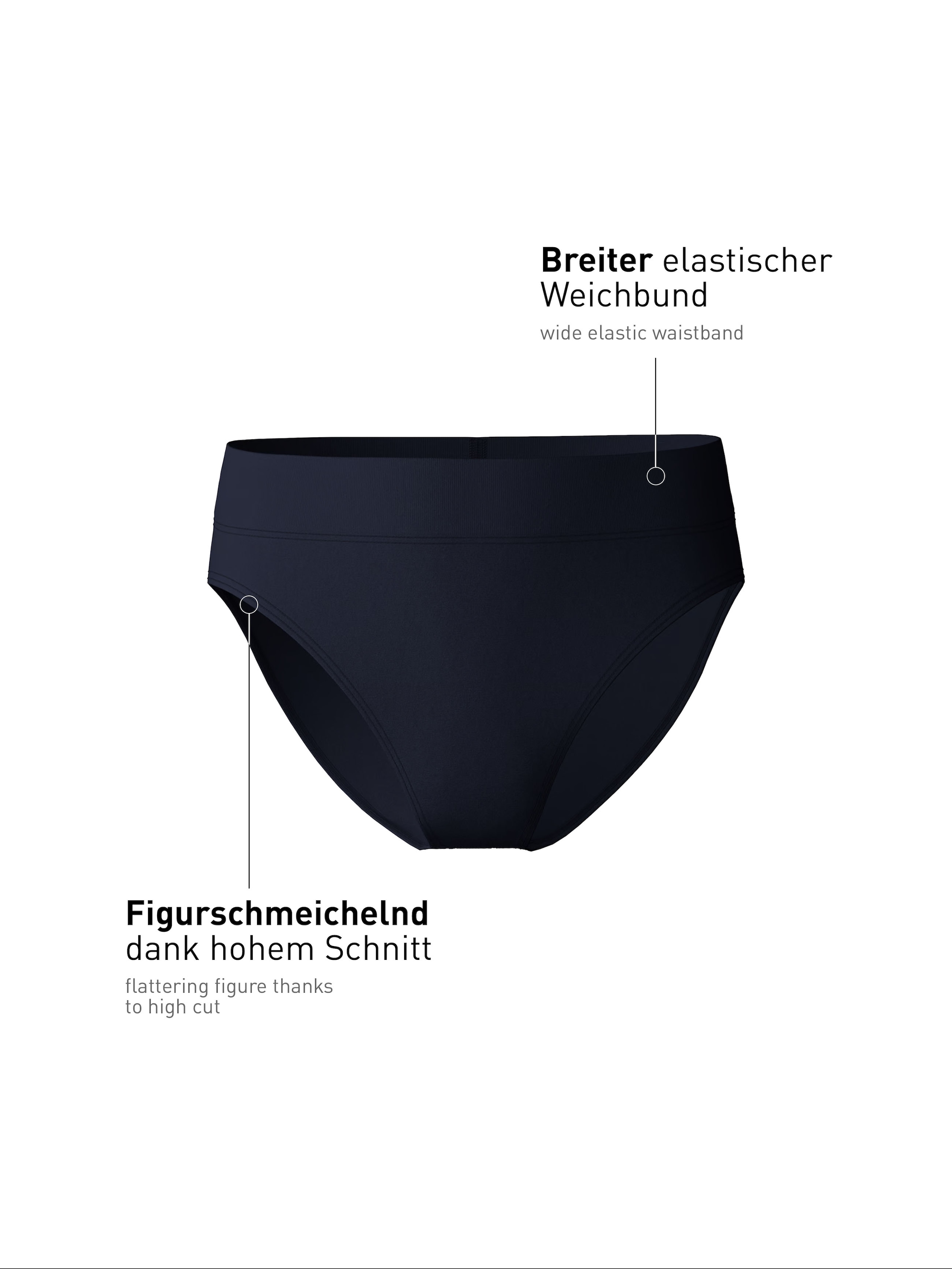 CALIDA High-Waist-Slip »Elastic«, breiter Softbund, elastisch, Single Jersey, atmungsaktiv, weich