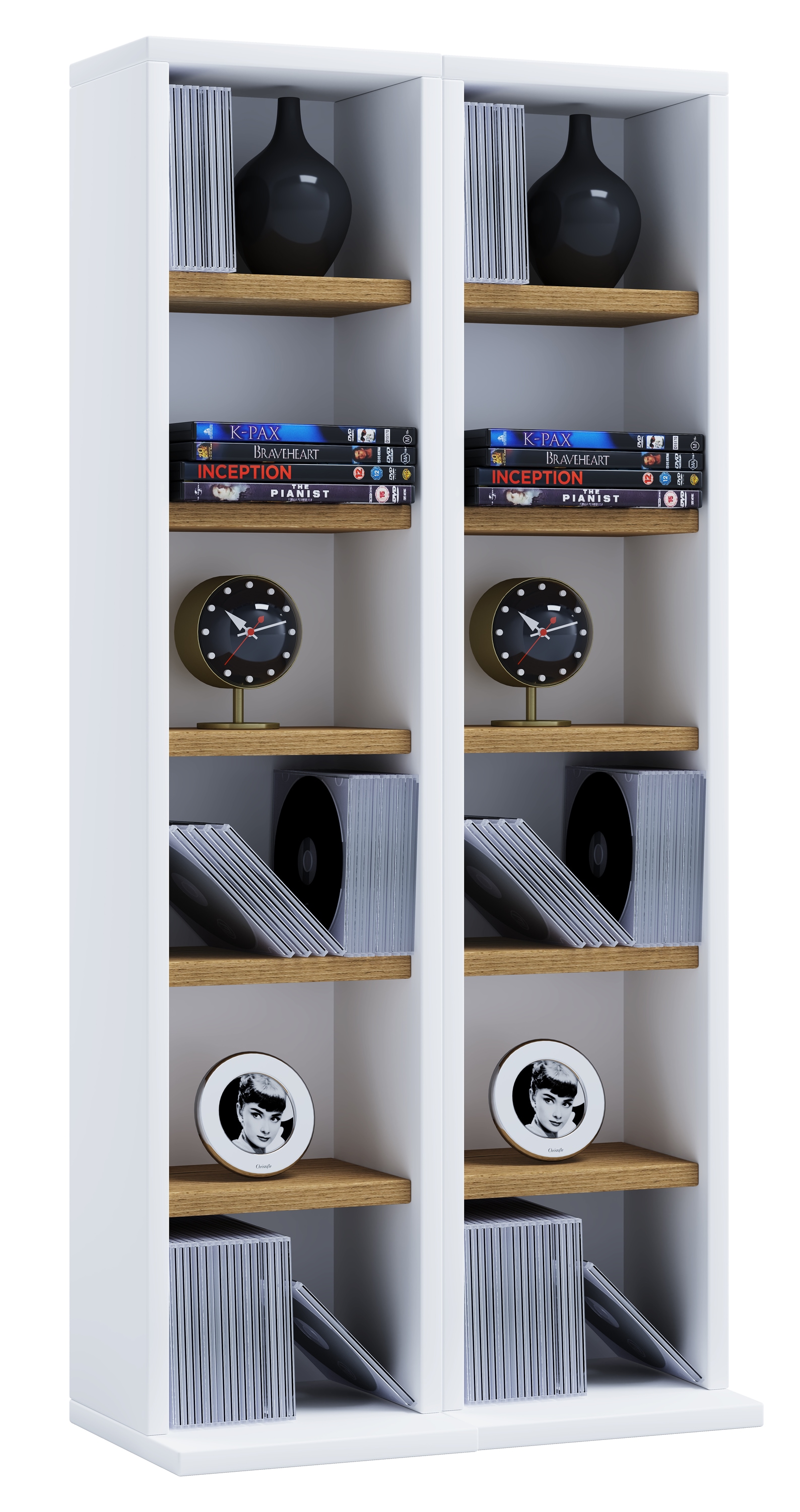 VCM Media-Regal "Holz CD DVD Stand Regal Schrank Ständer Milano" 1 Stk. tlg.