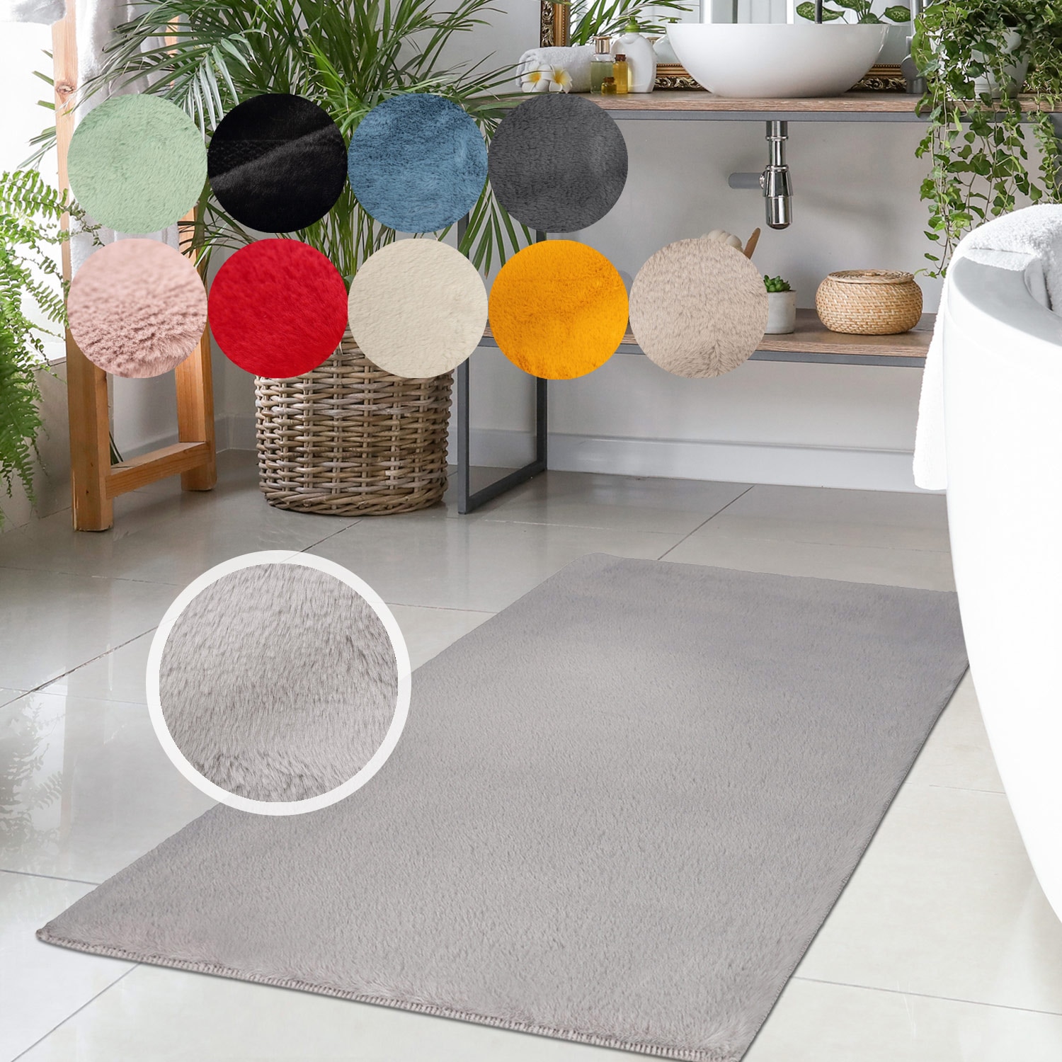 Carpet City Badematte "Topia Mats, Badteppich uni" Höhe 14 mm rutschhemmend günstig online kaufen