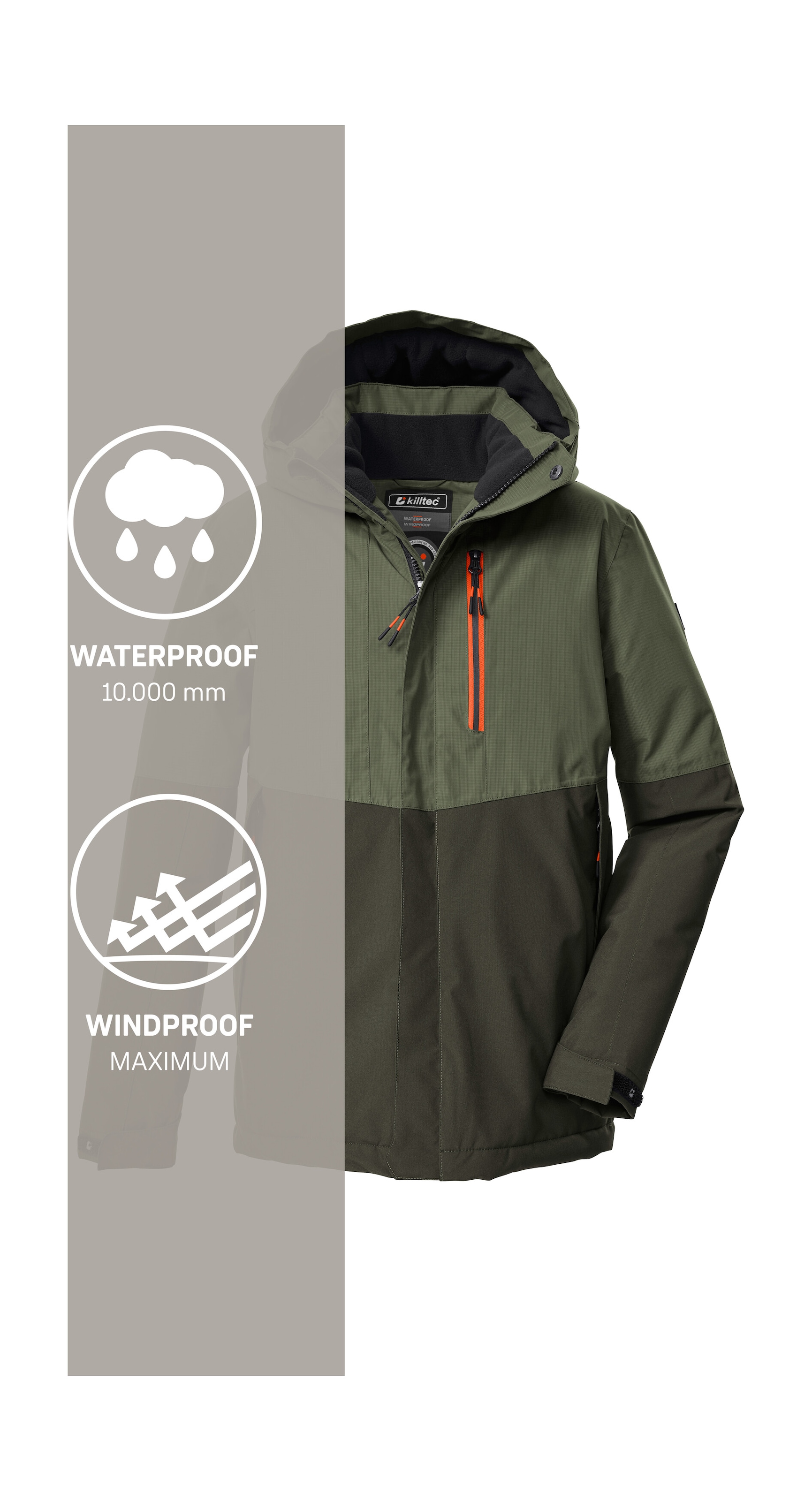 Killtec Funktionsjacke »KOW 222 BYS JCKT«, Wind- u. wasserdichte Kinderjacke mit Fleece, reflektierender Print