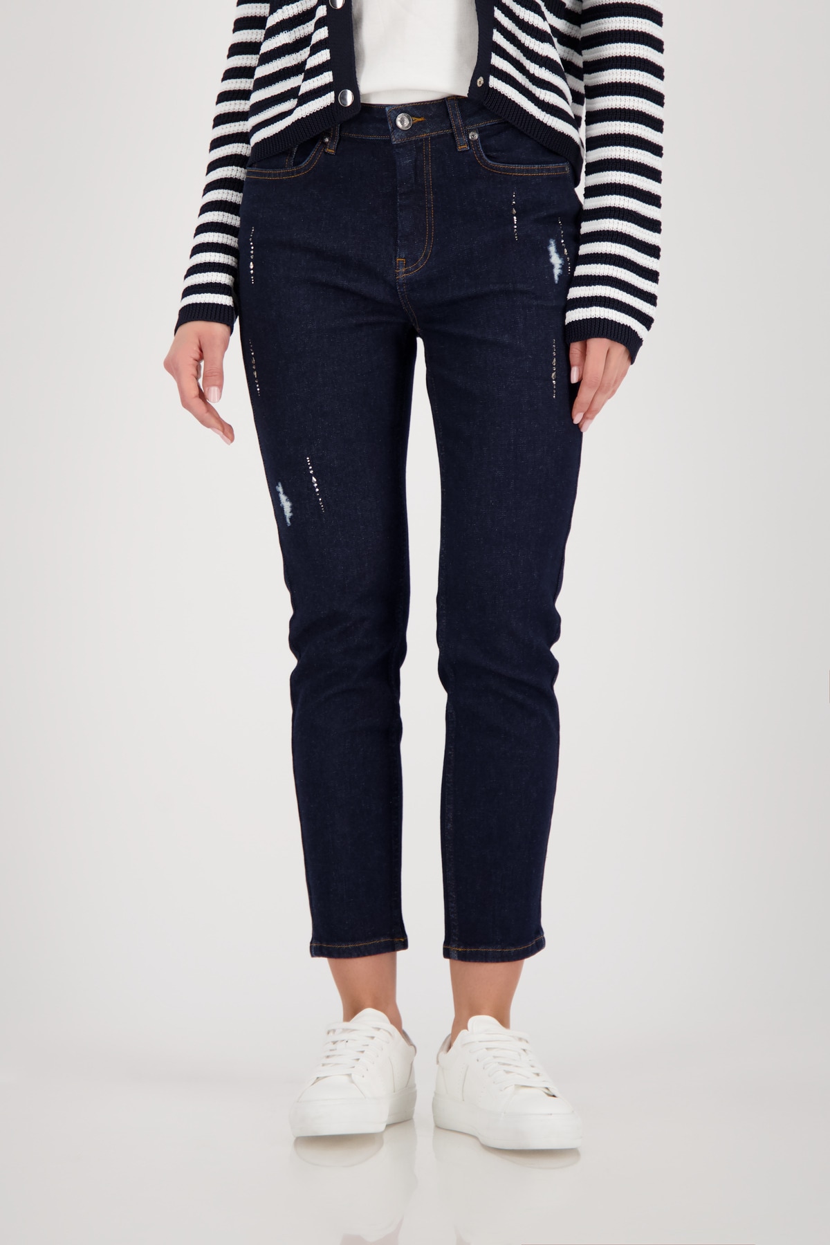 Monari 7/8-Jeans "Basic" mit strahlenden Strasssteinen, 5-Pocket-Form günstig online kaufen