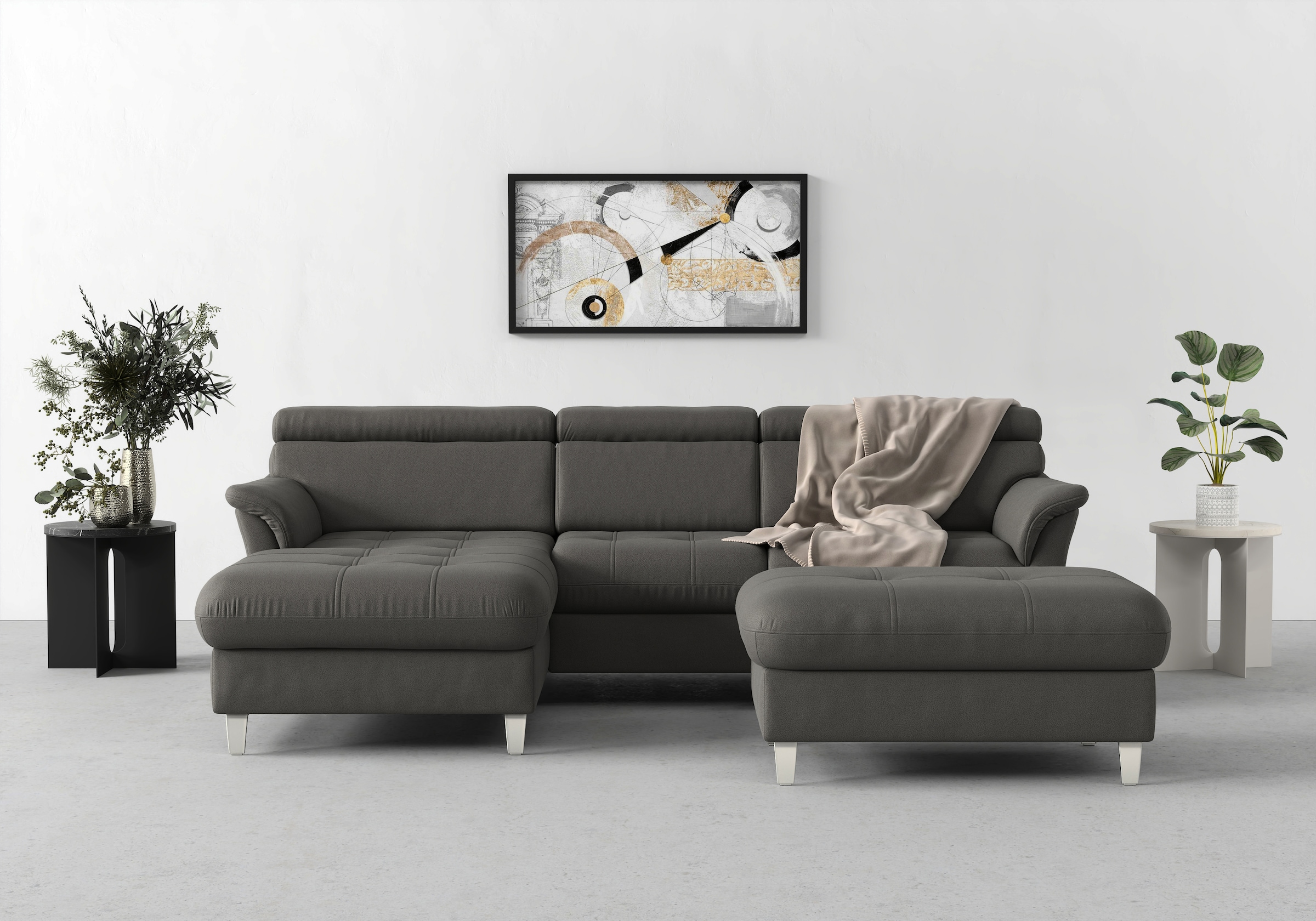 sit&more Ecksofa "Marano L-Form" inklusive Kopfteilverstellung, optional Schlaffunktion & Bettkasten
