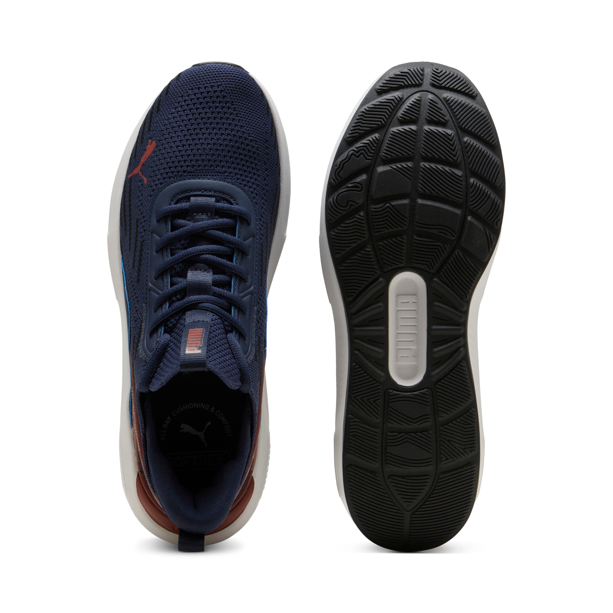 Slip-On Sneaker PUMA "SOFTRIDE ENZO 5 HYPE", Damen, Gr. 40, puma navy, bordeaux rot, feather gray, Textil, Schuhe, leicht profilierte Gummi-Laufsohle, nicht herausnehmbare Innensohle 3