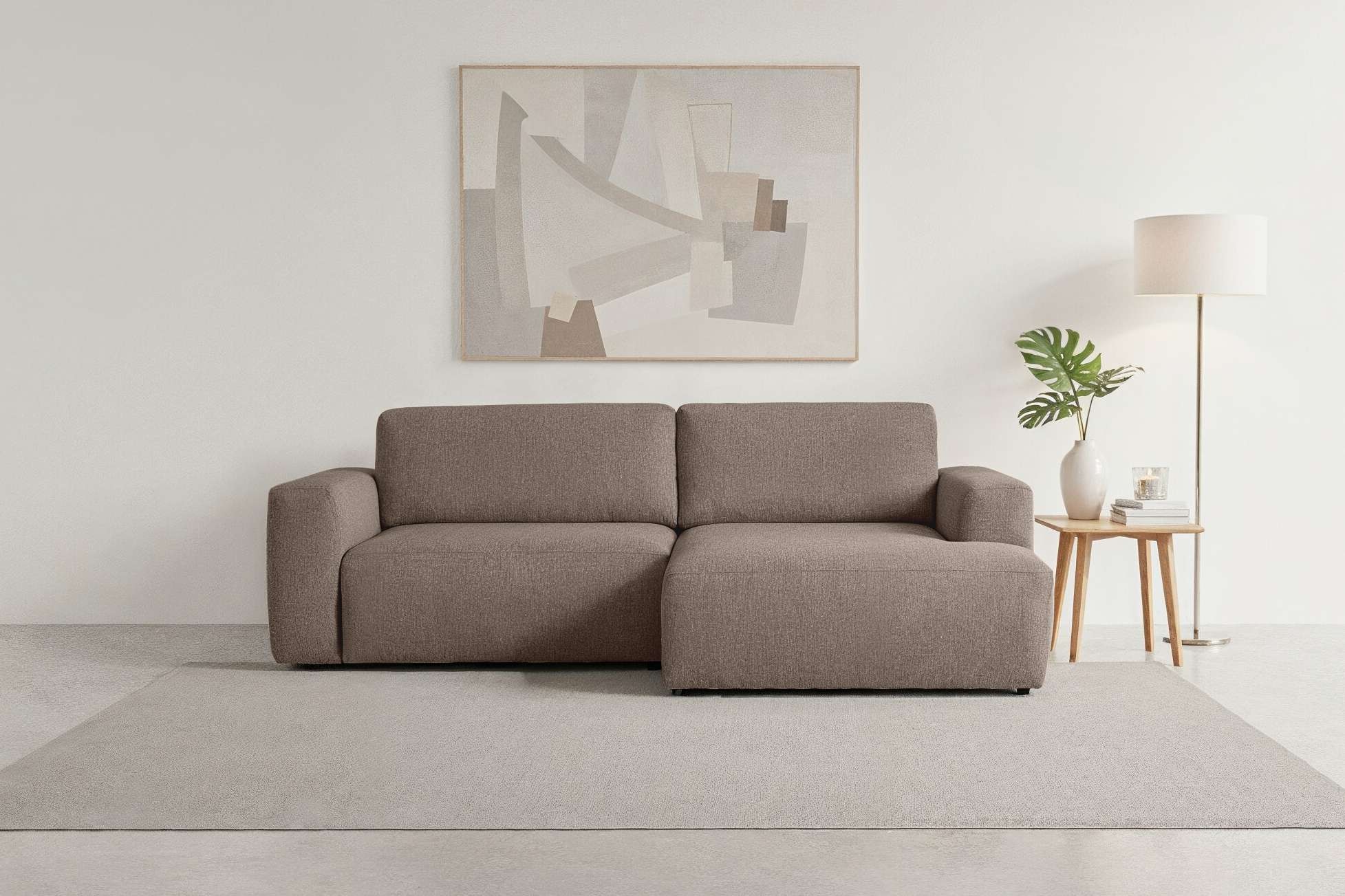 Home affaire Schlafsofa "Noord Schlafecksofa, Breite 250 cm" Cord, Struktur günstig online kaufen