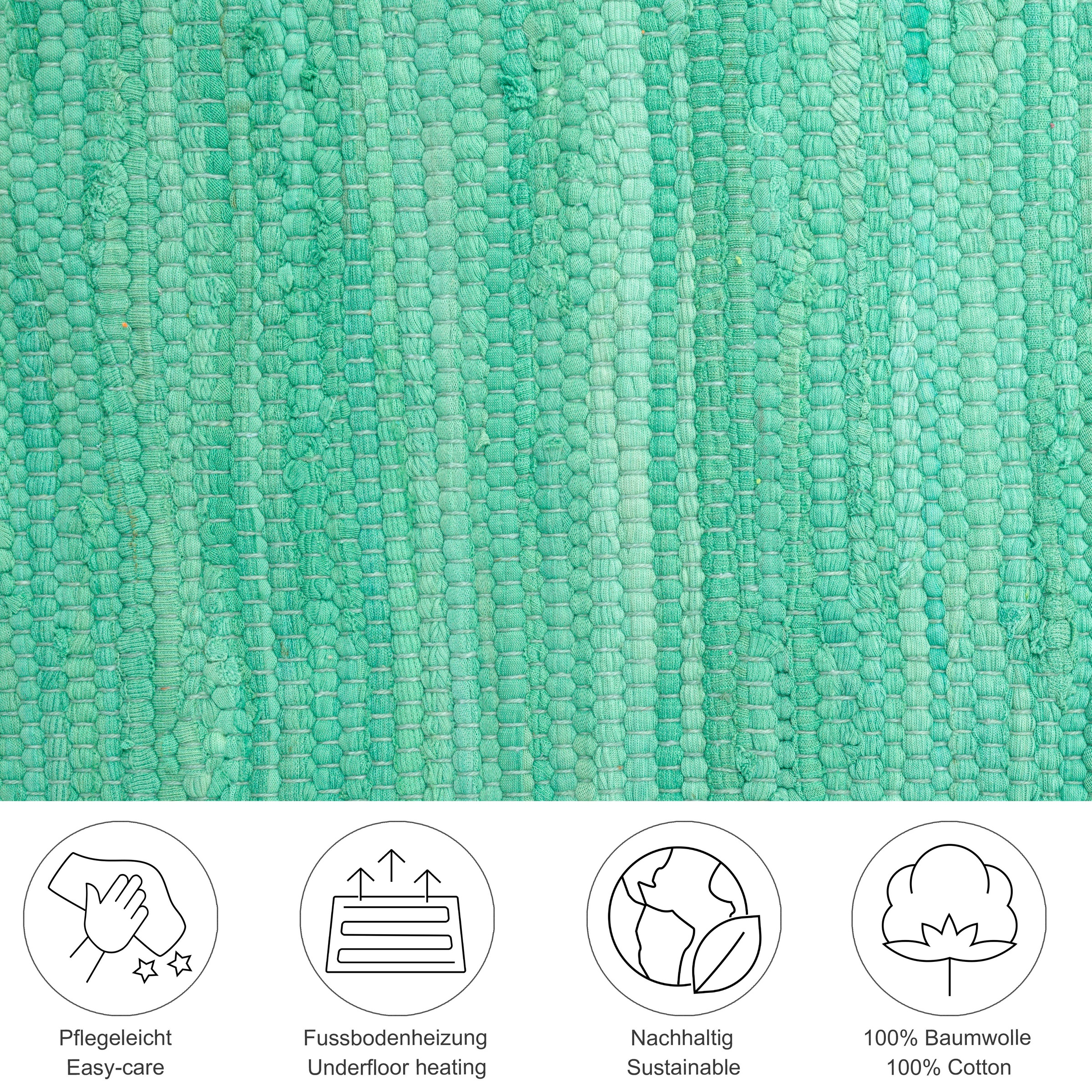 THEKO Teppich "Happy Cotton Fleckerl, handgewebt" rechteckig 5 mm Höhe Flac günstig online kaufen