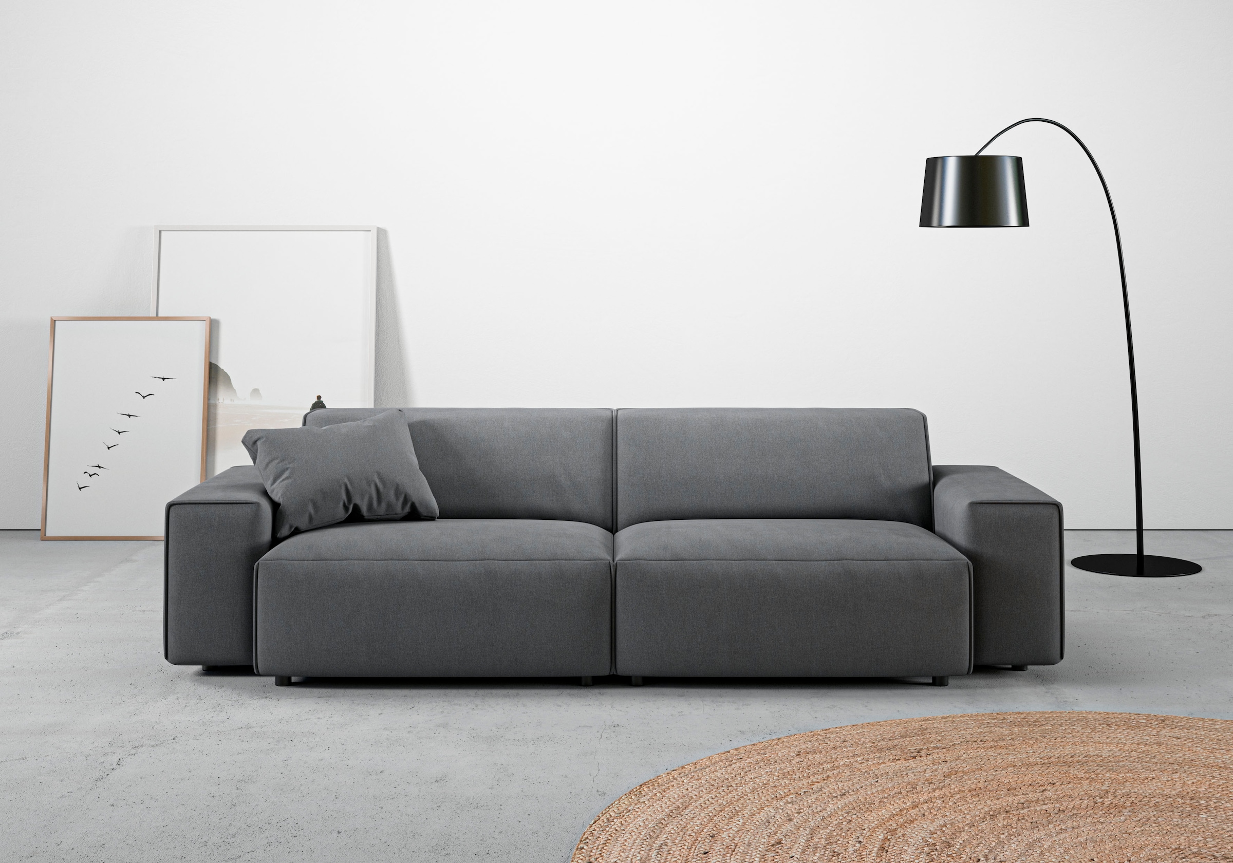 andas Big-Sofa "Glimminge auch in Breitcord, Feincord + Easy care-Bezug,", besondere Kedernähte Zierkissen