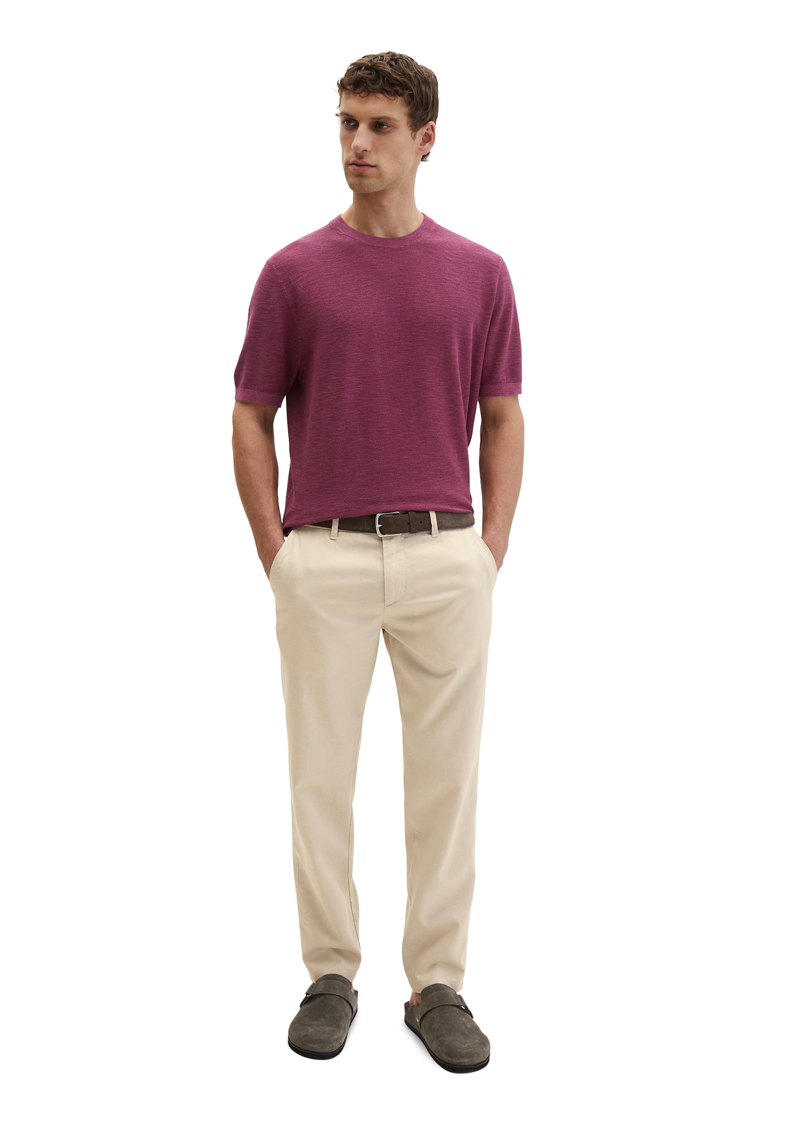 Marc O'Polo Rundhalspullover »aus Bio-Baumwolle und Leinen«