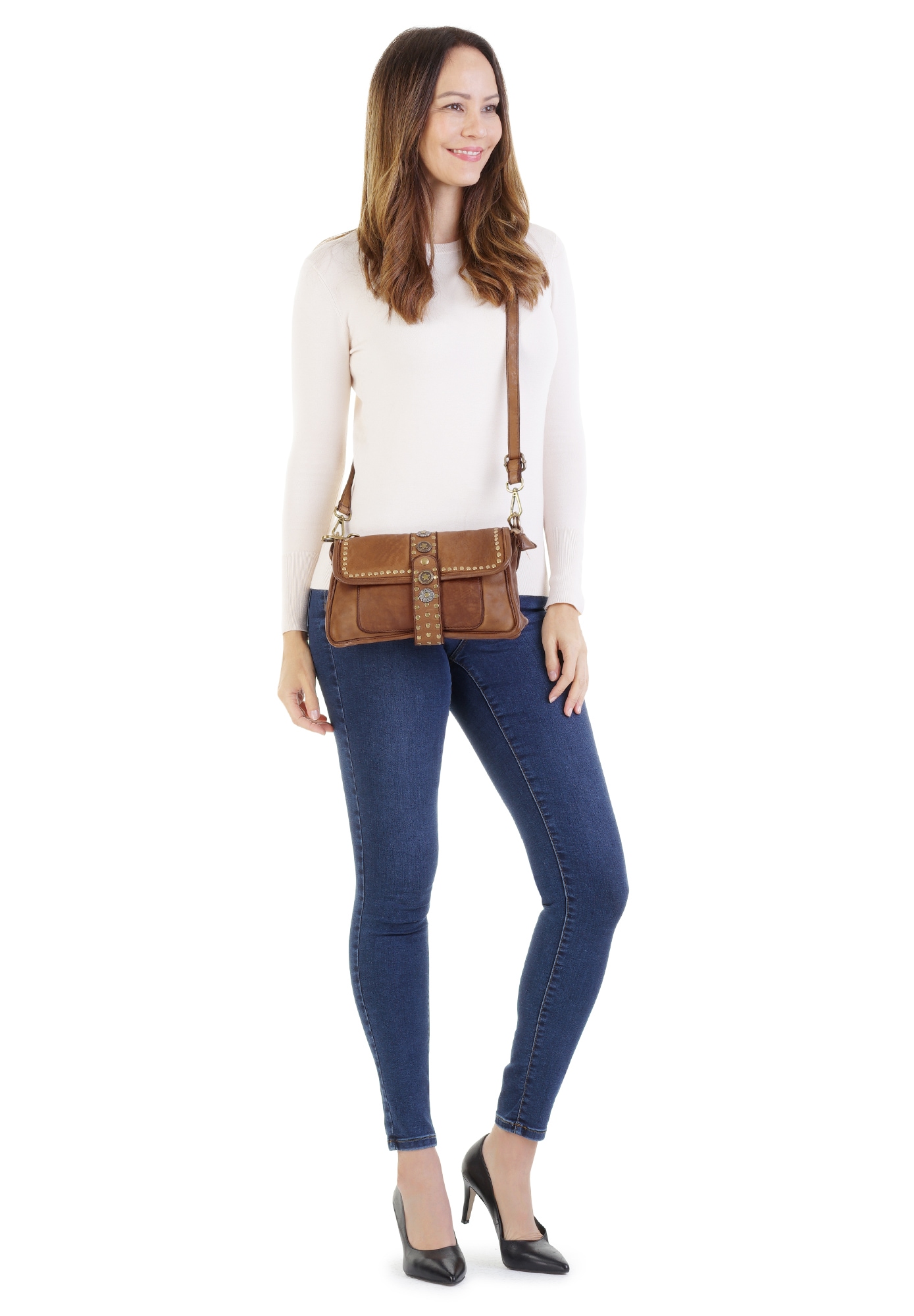 Samantha Look Henkeltasche, echt Leder, Made in Italy