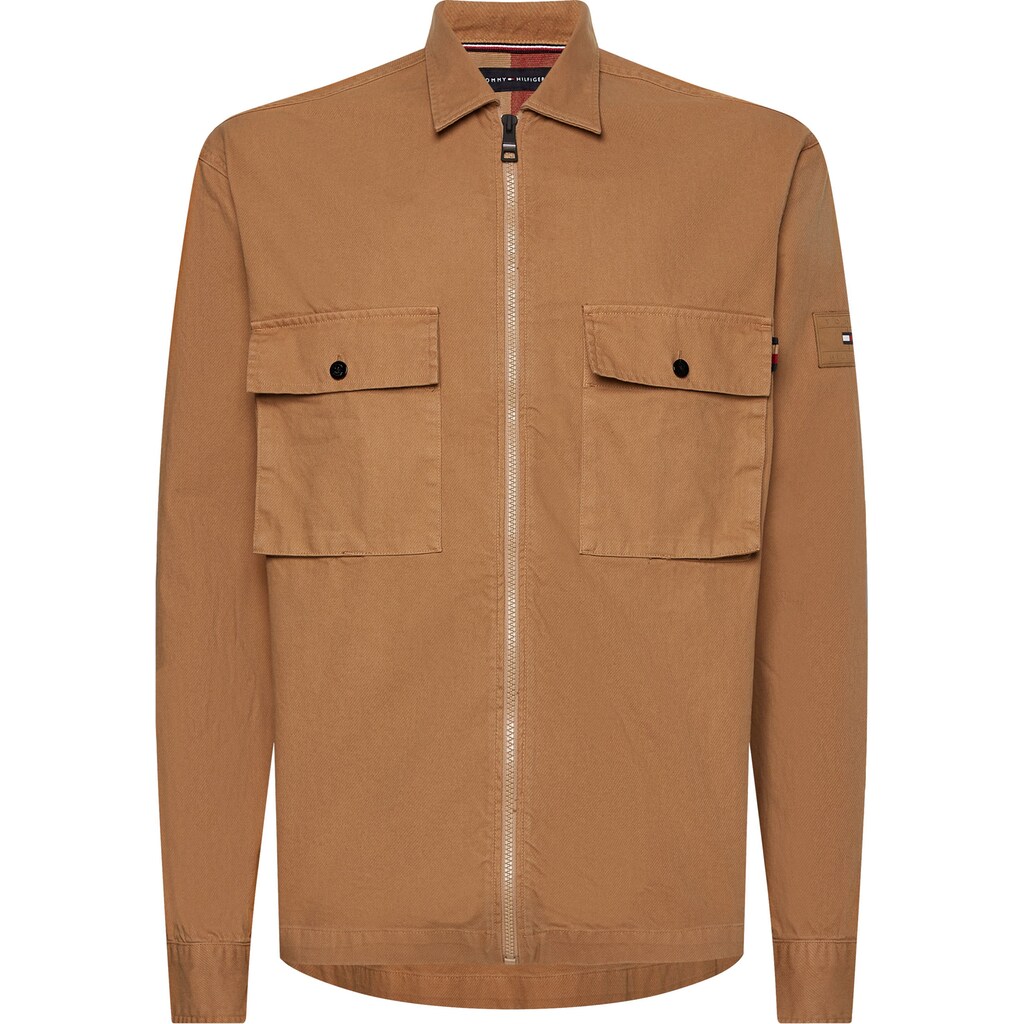 Tommy Hilfiger Outdoorhemd »TWILL SHIRT JACKET« (1 tlg.) mit Logo-Zipper & Marken-Knöpfen MN10443 Tommy Hilfiger Outdoorhemd »TWILL SHIRT JACKET« (1 tlg.) mit Logo-Zipper & Marken-Knöpfen MN10443