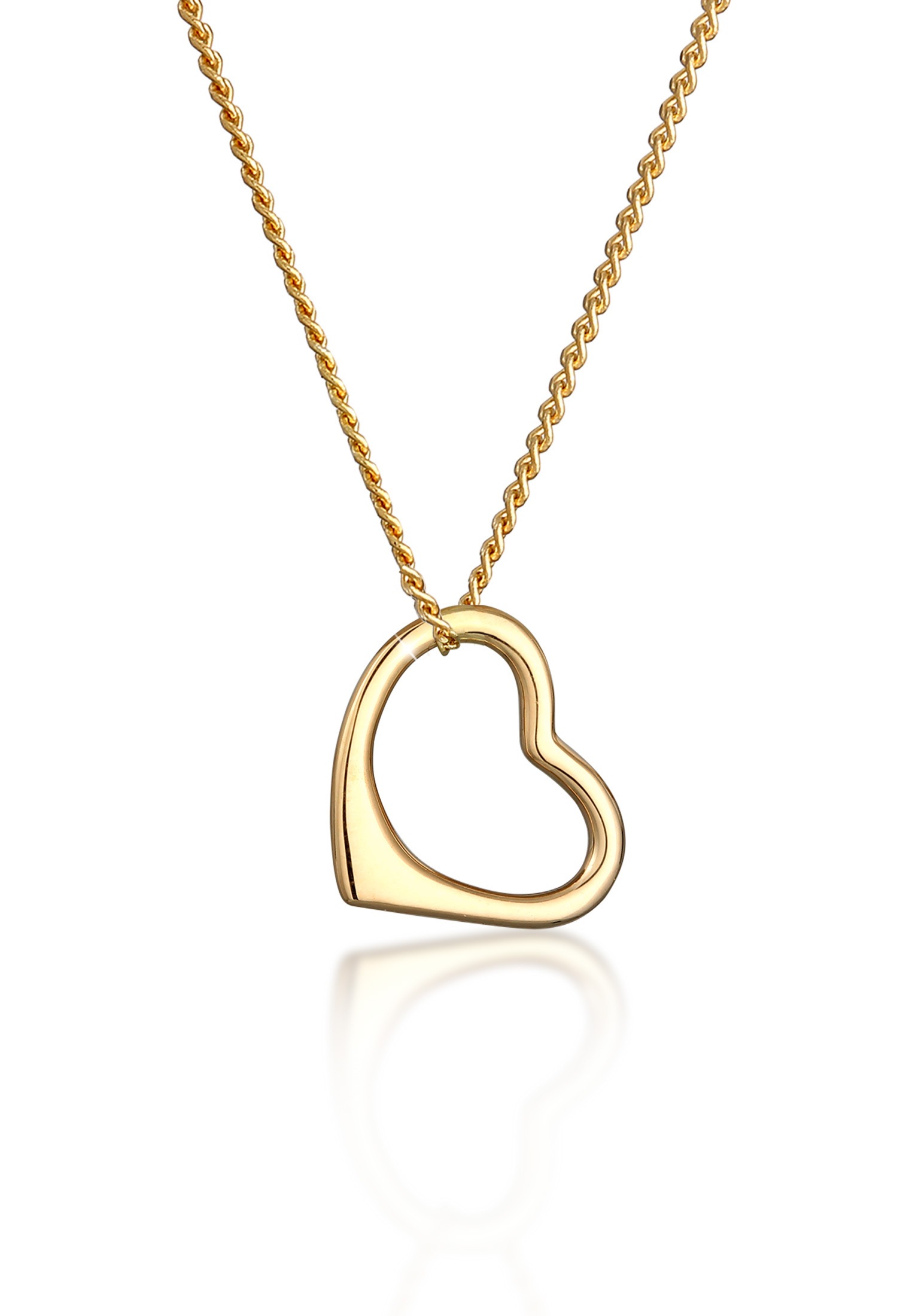 Elli Premium Kette mit Anhänger »Herz Liebe Klassisch Hochwertig 585 Gelbgold«