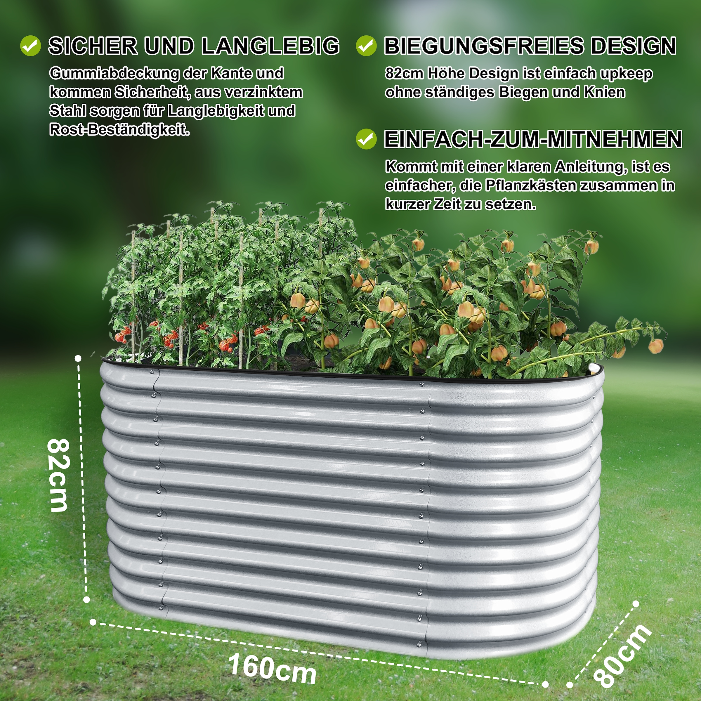 KONIFERA Hochbeet, BxTxH: 160x80x82 cm, 1000 l