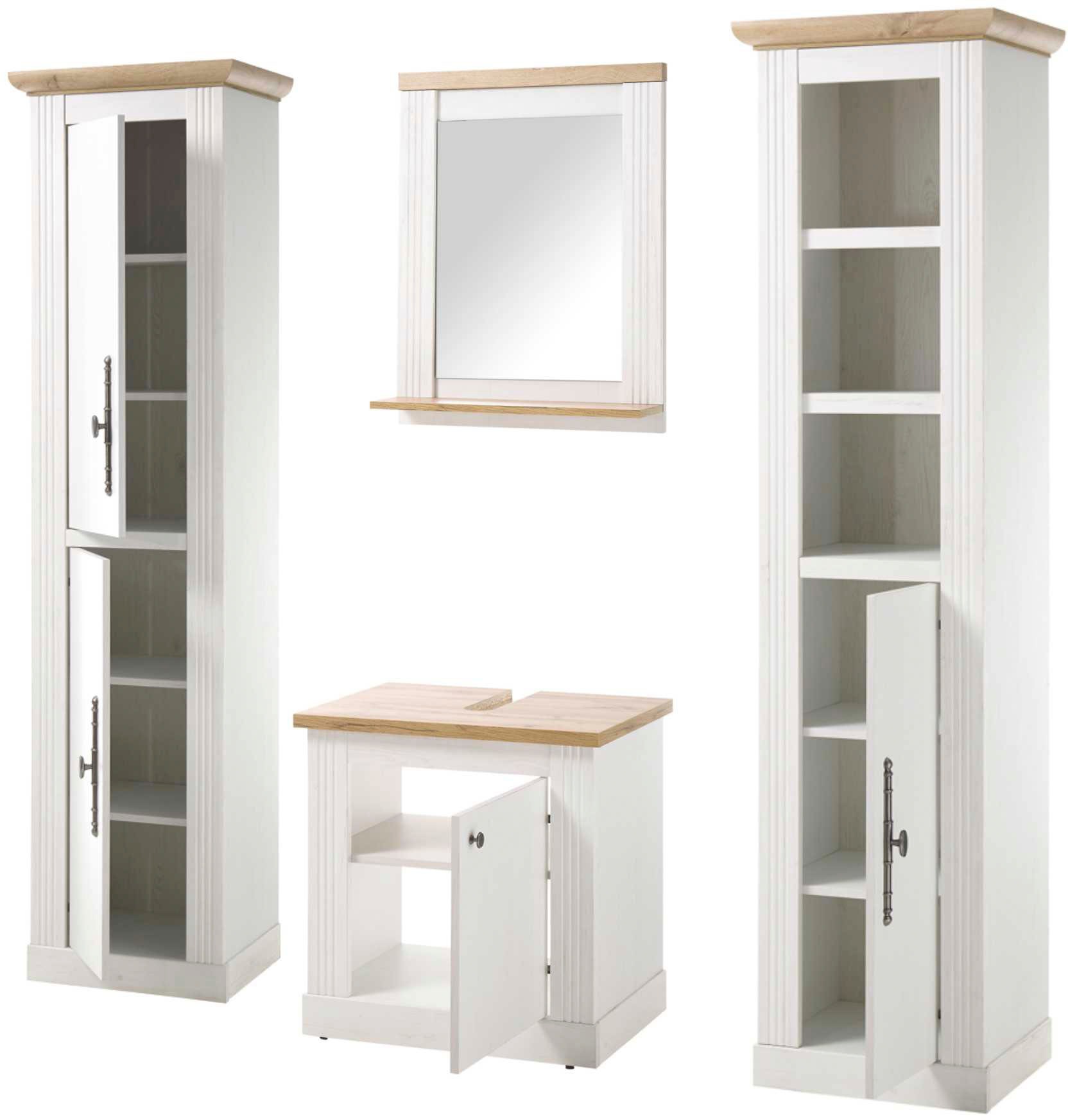 Home affaire Badmöbel-Set "WESTMINSTER, Bad im Landhausstil, 4-teiliges Bad günstig online kaufen