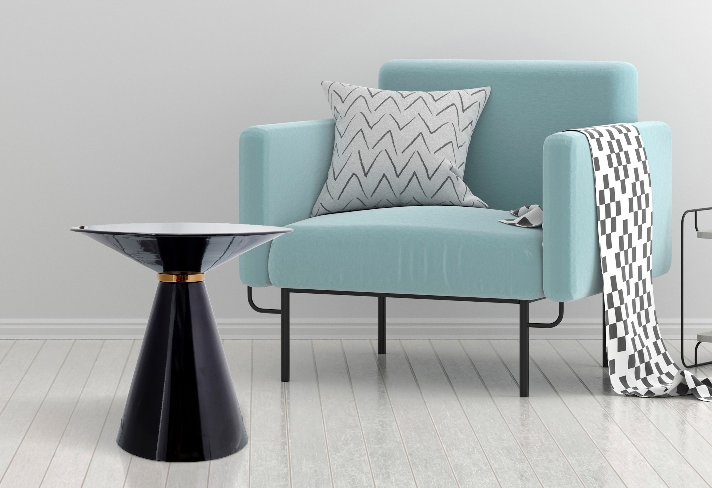 Kayoom Beistelltisch »Art Deco 325, Abstelltisch aus Metall,funktional und stabil«, (1 St.), Dekorativ, glanzvolle Lackierung, stilvolles Gestell