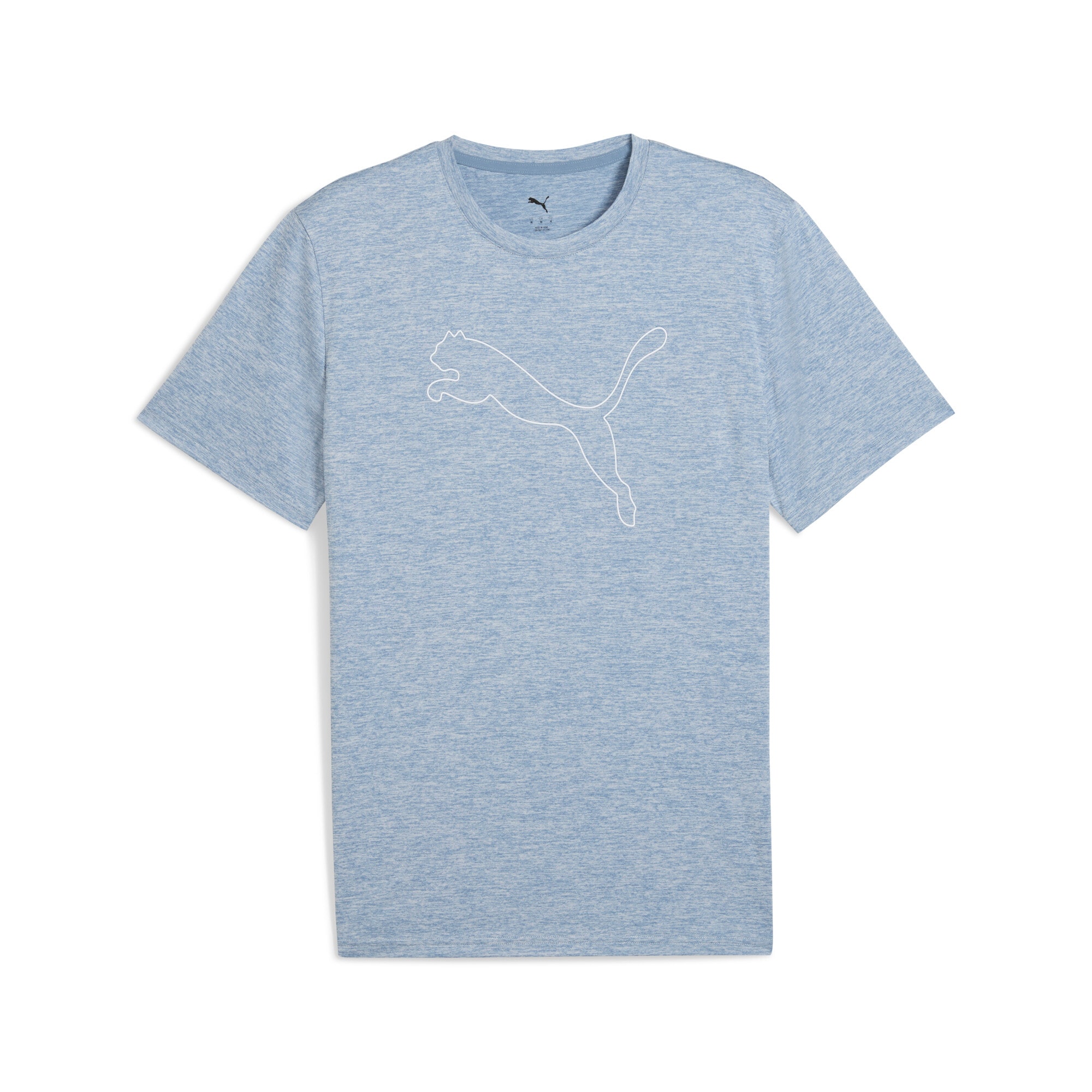 PUMA Trainingsshirt "M TAD ESSENTIAL HEATHER CAT TEE (CF LARGE CAT)" mit Rundhalsausschnitt, mit Kurzarm, für sportliche Aktivitäten