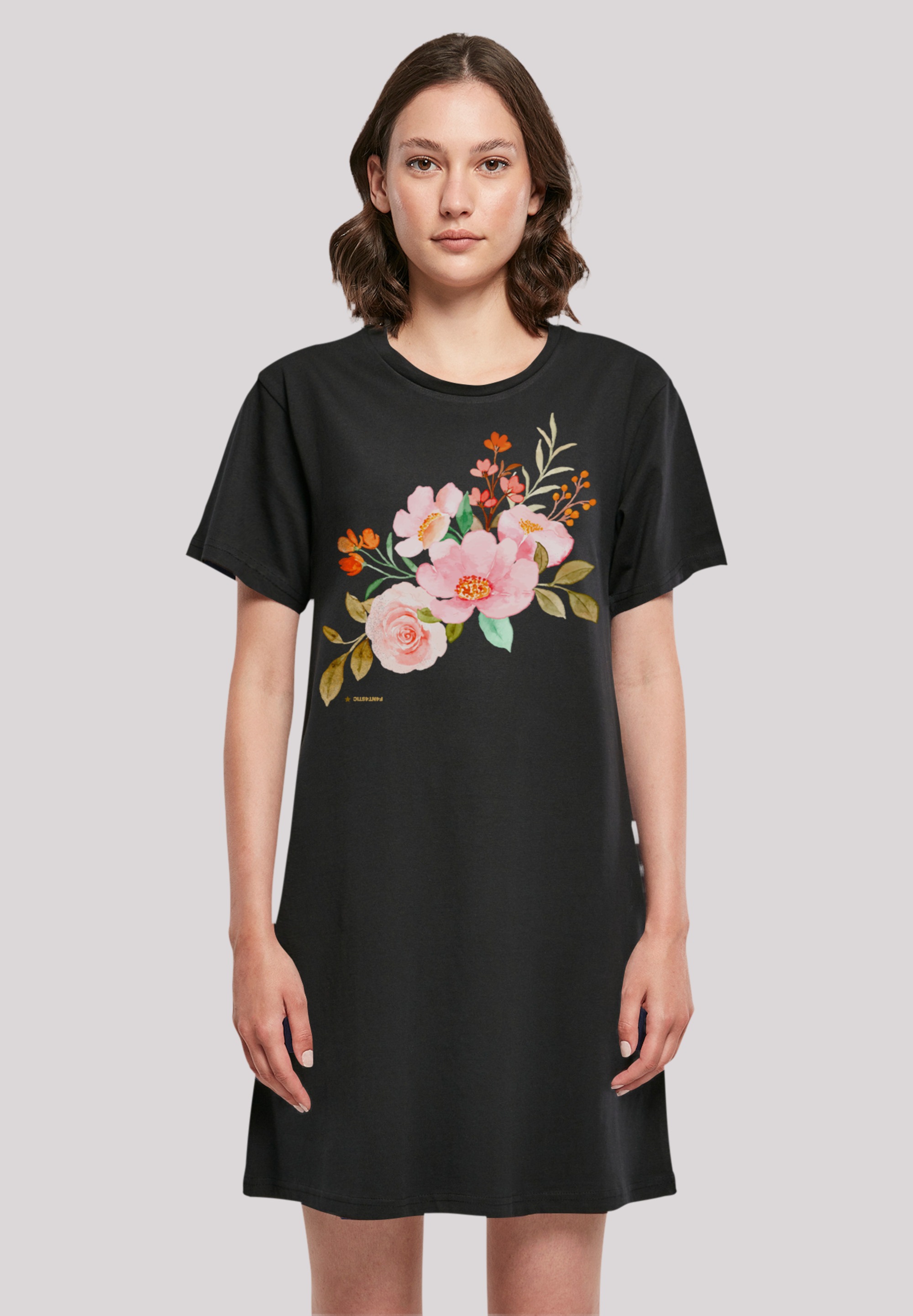 Shirtkleid »Blumenmuster Damen T-Shirt Kleid«, Print