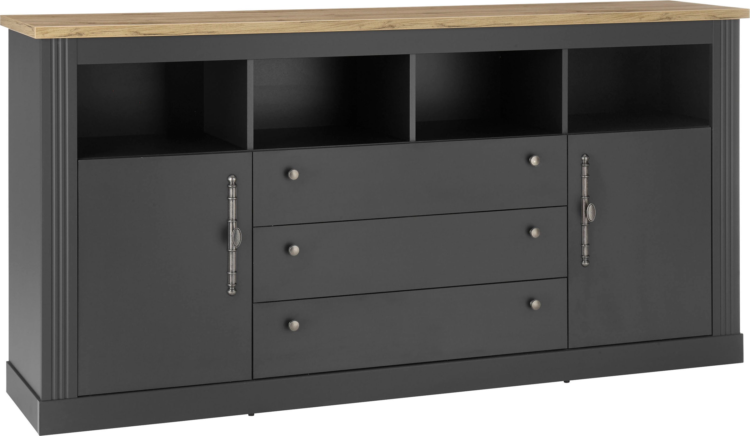 OTTO home Sideboard "Westminster, Schrank im Landhausstil, elegante Kommode" Metallgriffe, viel Stauraum, in 2 Farben erhältlich 193 cm breit
