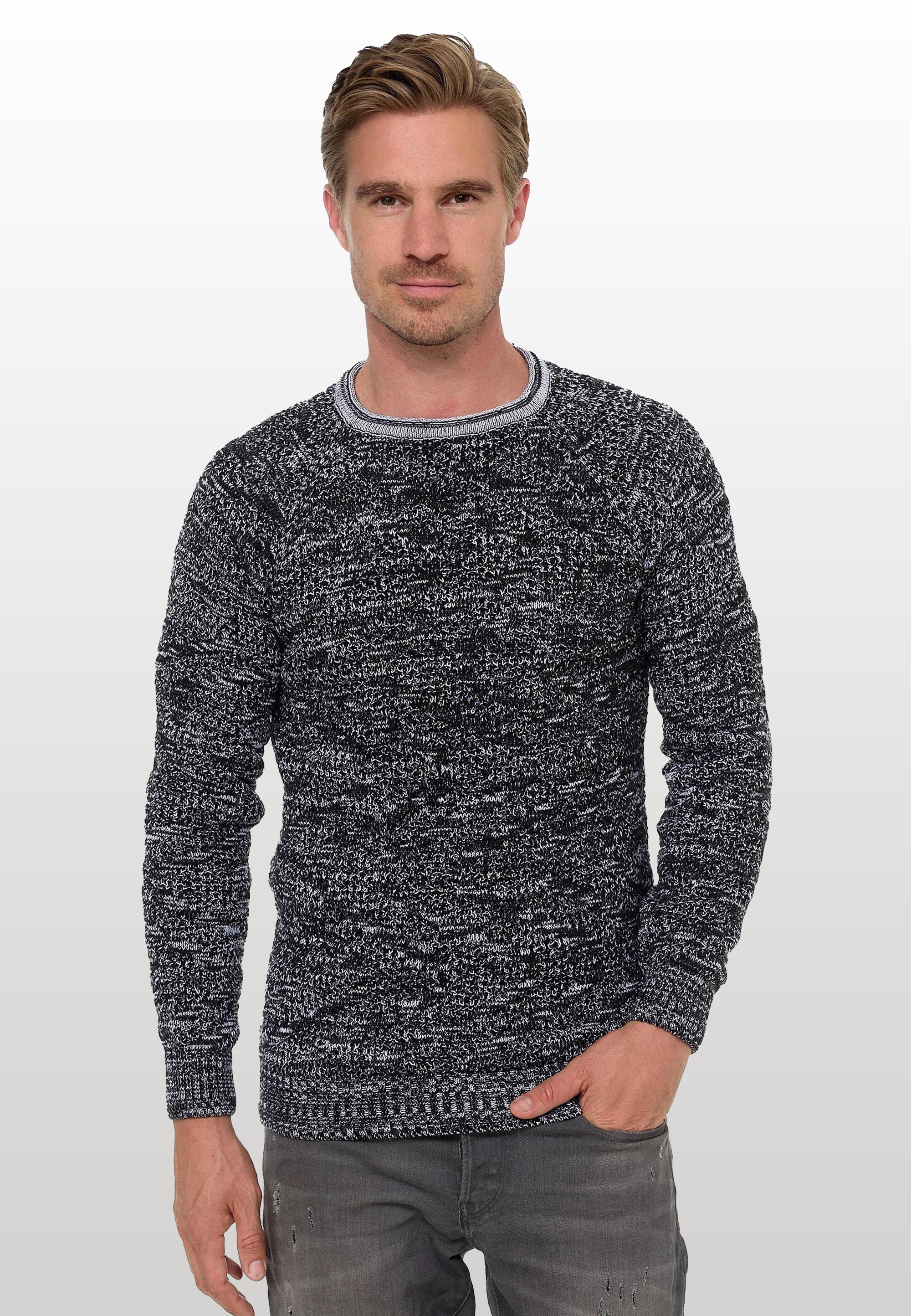 Rusty Neal Strickpullover, mit stylischem Muster