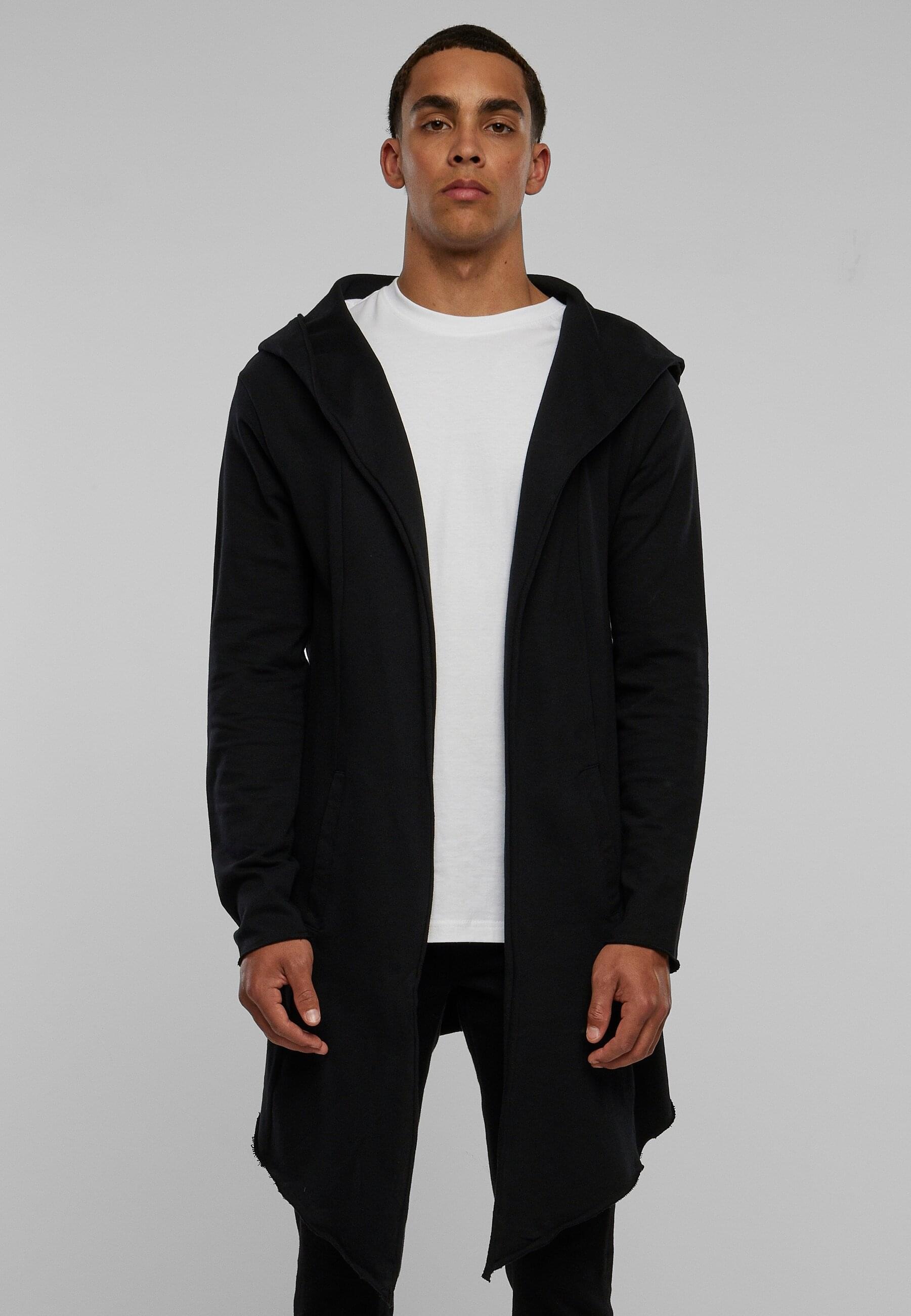 URBAN CLASSICS Strickfleecejacke »Urban Classics Herren Long Hooded Open Edge Cardigan«, (1 St.), mit Kapuze