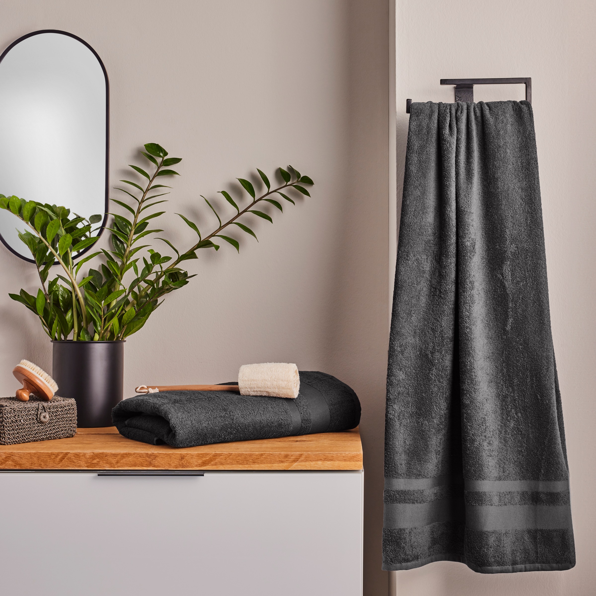 OTTO home Saunatuch "Vanessa, 2 Saunatücher, 80x200cm, in Standard- und Premium-Qualität" Handtücher mit Bordüre, 100% Baumwolle, einfarbig, weich