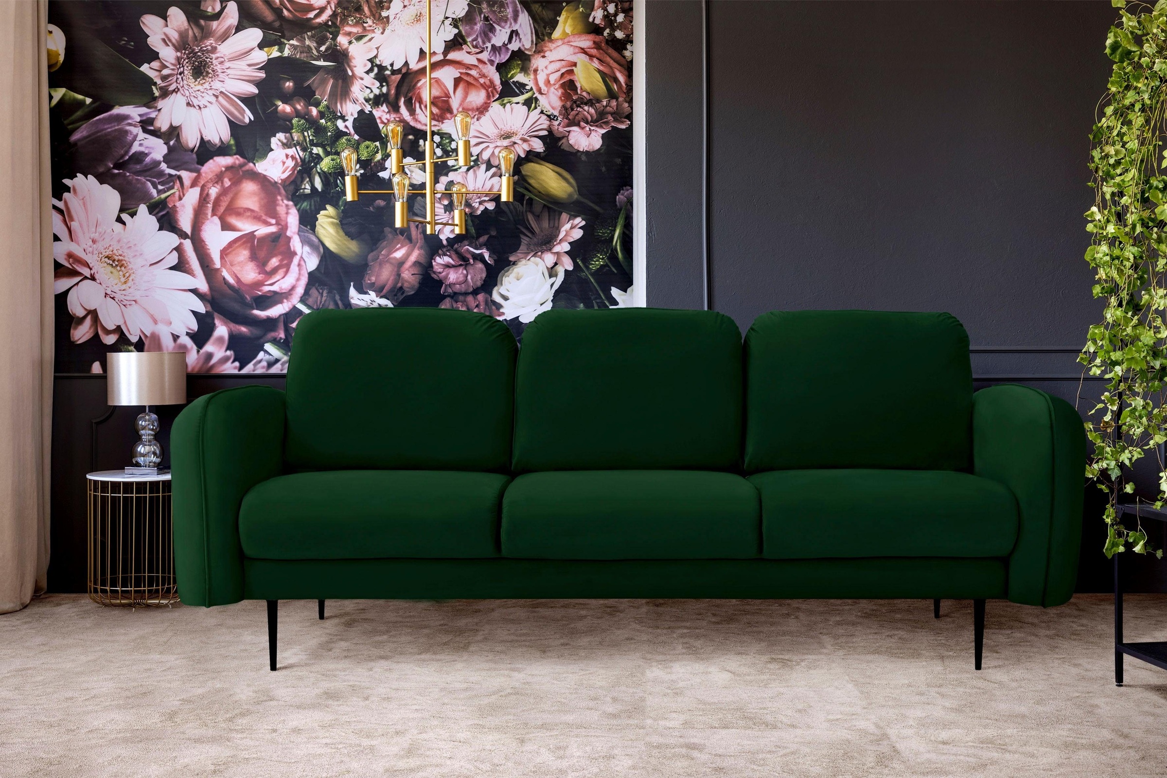 Home affaire 3-Sitzer "Skidi" mit losen Rückenkissen und Keder oben auf der günstig online kaufen