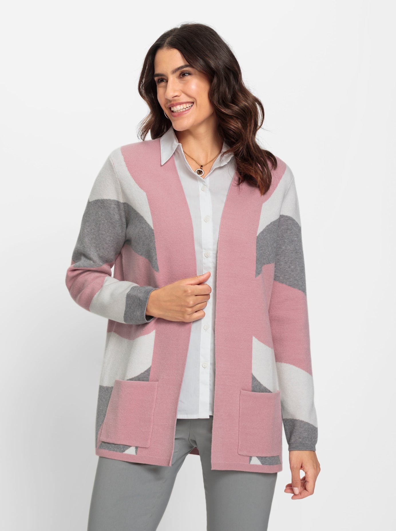 Jacquardstrickjacke