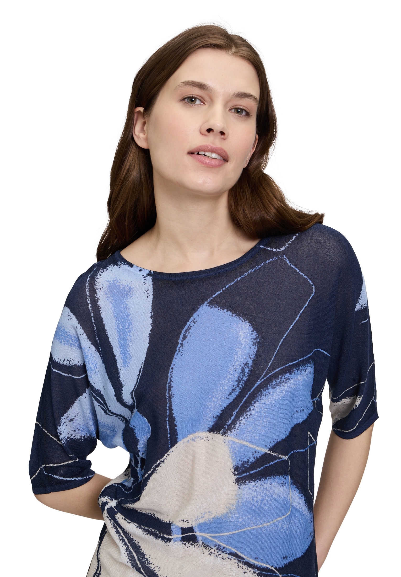 Betty&Co Strickpullover »Betty & Co Feinstrickpullover mit Print«, (1 tlg.), Druck