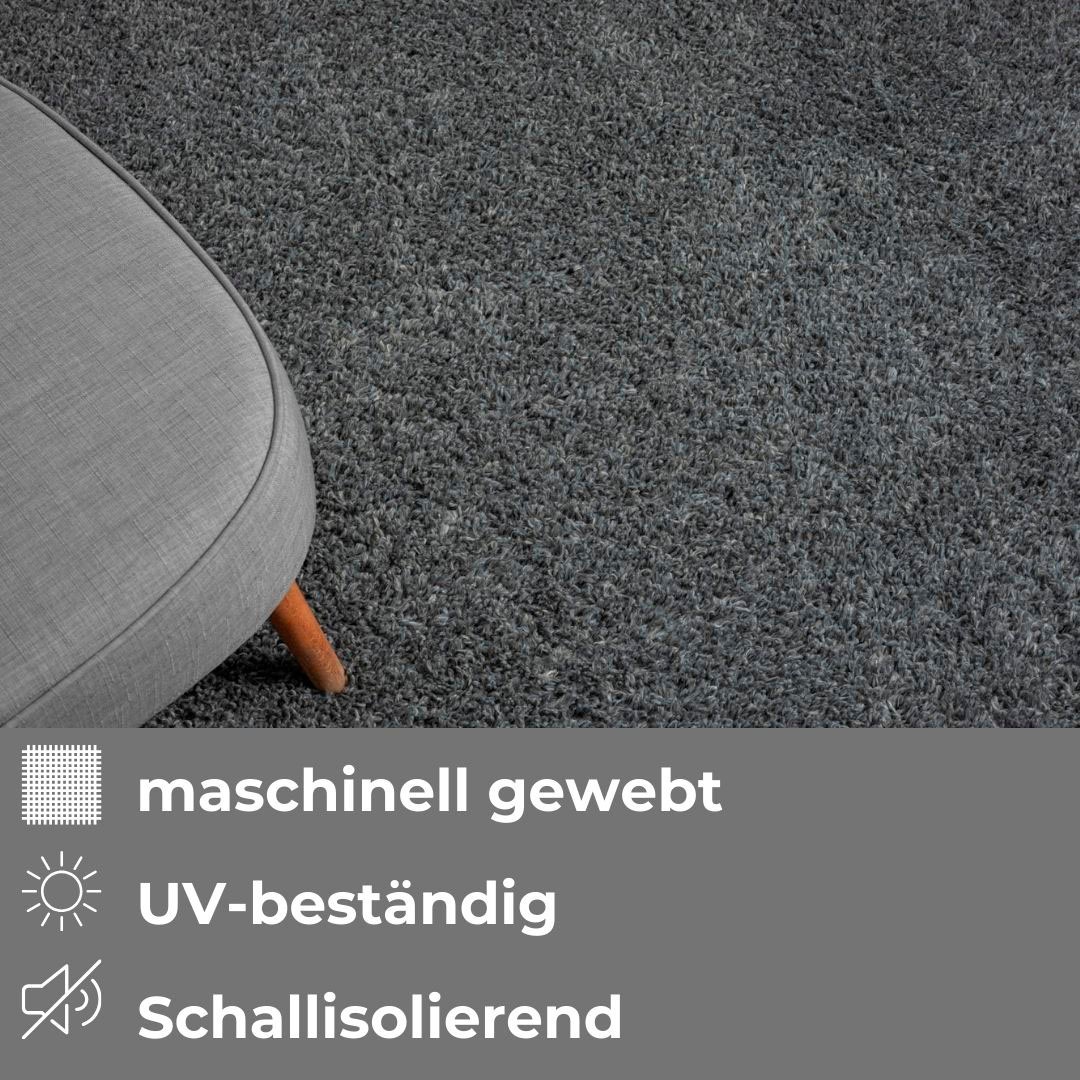 Hochflor-Teppich OTTO HOME "Banji", grau, B:160cm H:37mm L:230cm, Polypropylen (PP), Teppiche, Uni Farben, weich und flauschig, auch als Läufer & in rund erhältlich 3