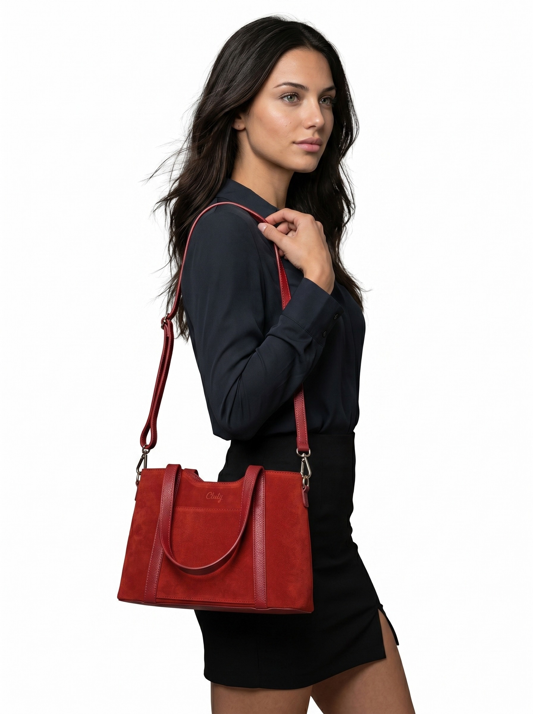 Cluty Henkeltasche echt Leder, Made in Italy