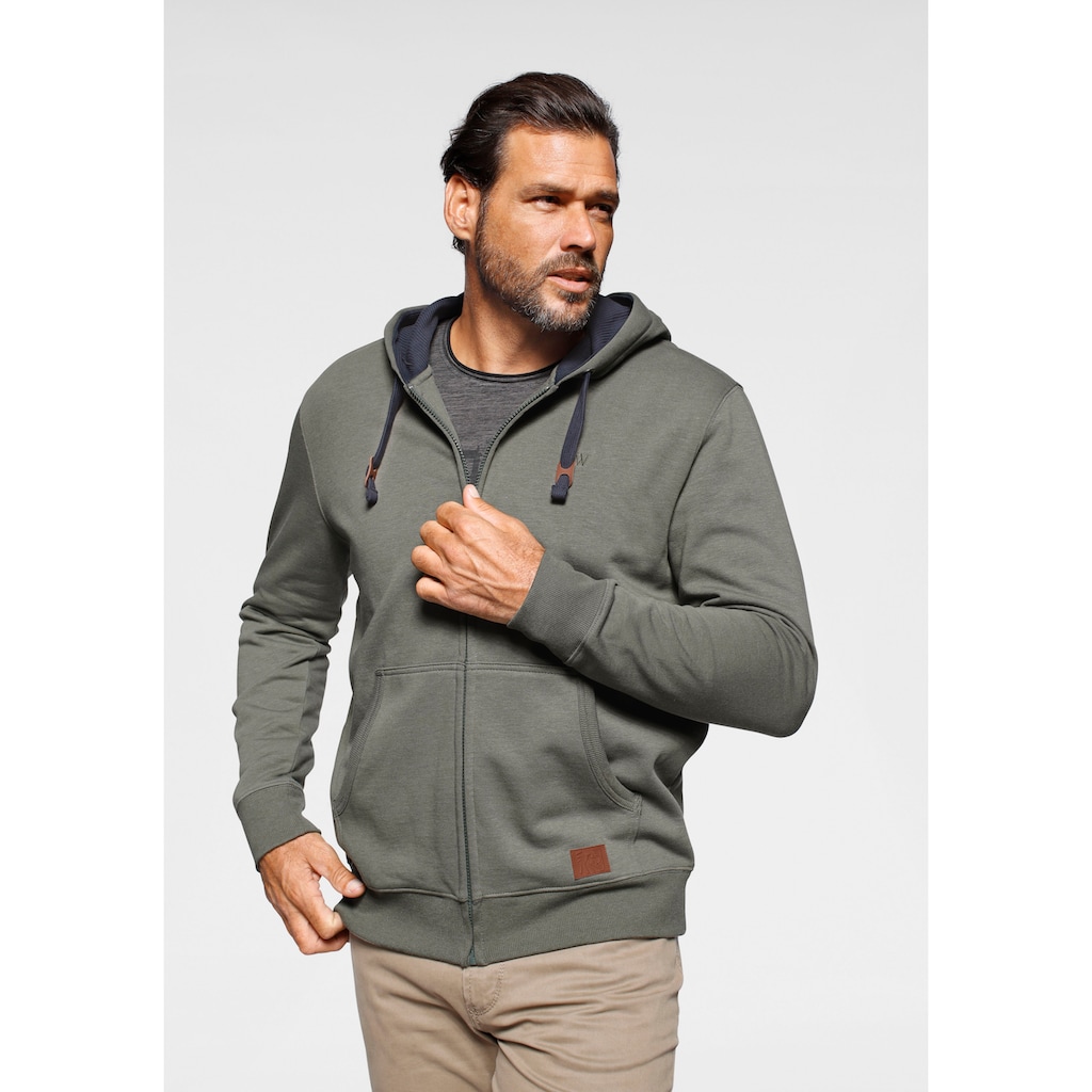 Man's World Kapuzensweatjacke, mit kontrastfarbigem Innenfutter