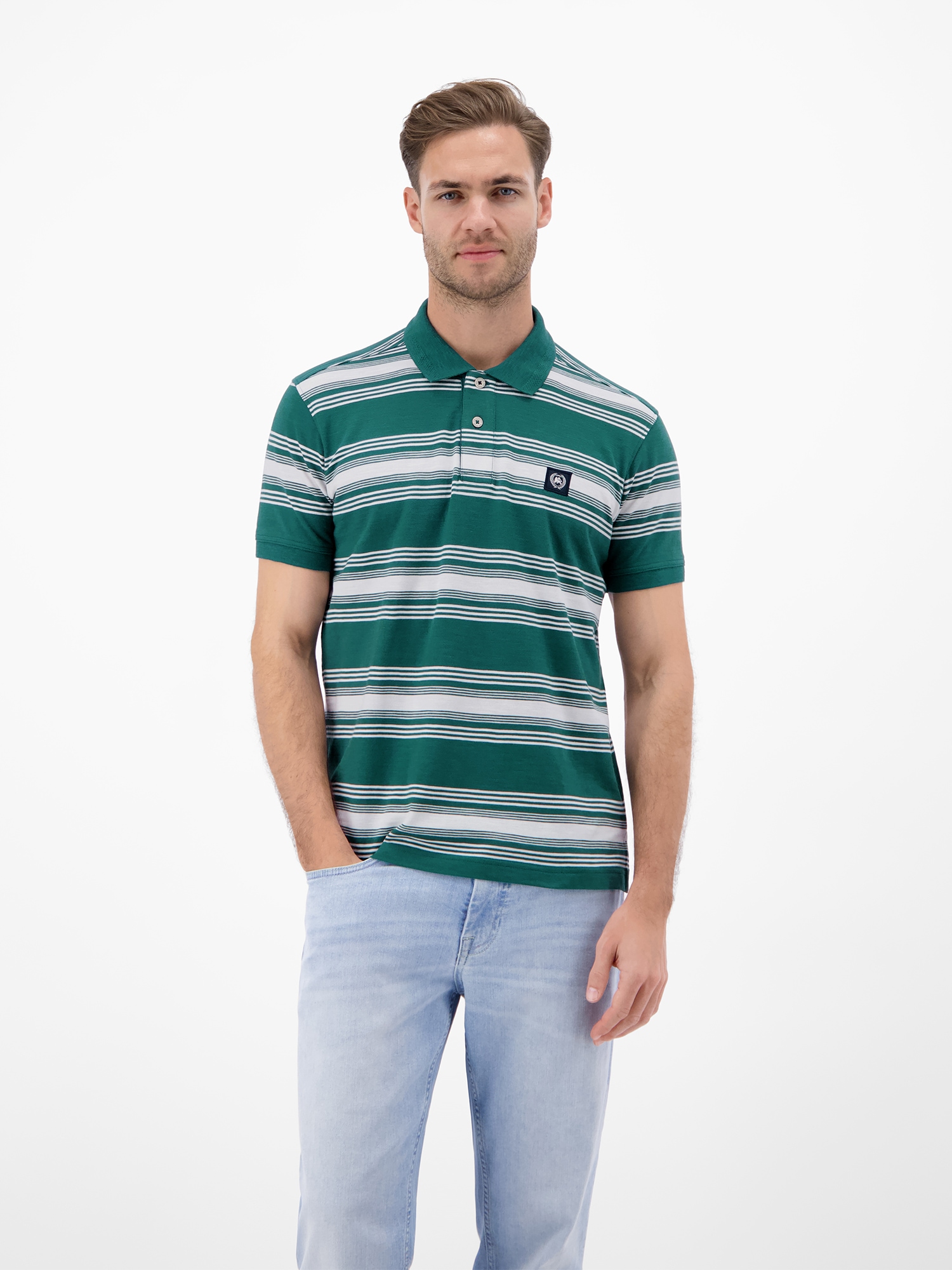 LERROS Poloshirt "Gestreiftes Poloshirt aus 100% Baumwolle"