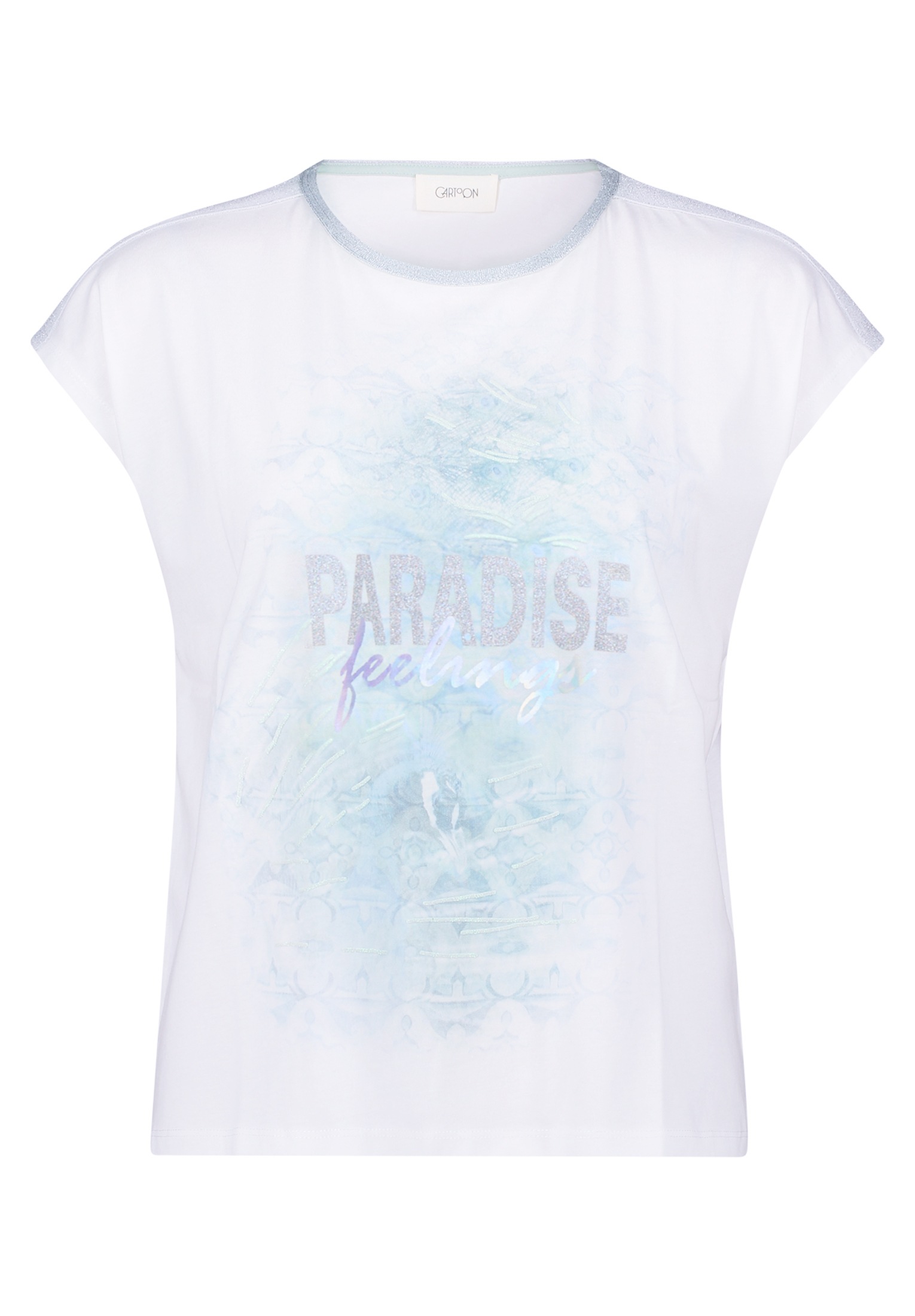 Cartoon Kurzarmshirt "Cartoon Damen Rundhals-Shirt mit Placement", (1 tlg.) günstig online kaufen