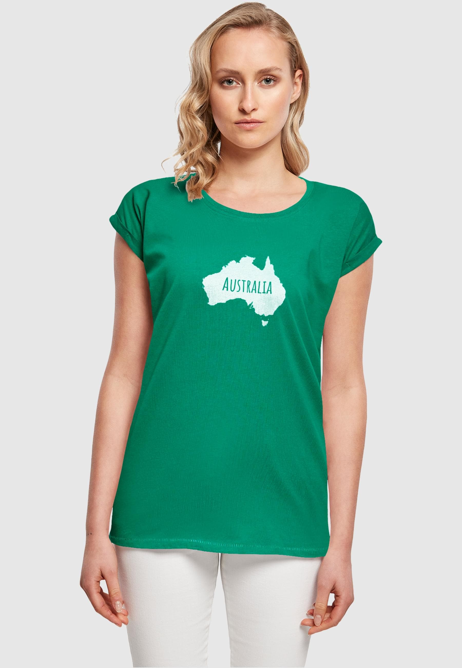 Merchcode T-Shirt »Merchcode Damen Ladies Australia X Extended Shoulder Tee«, (1 tlg.)