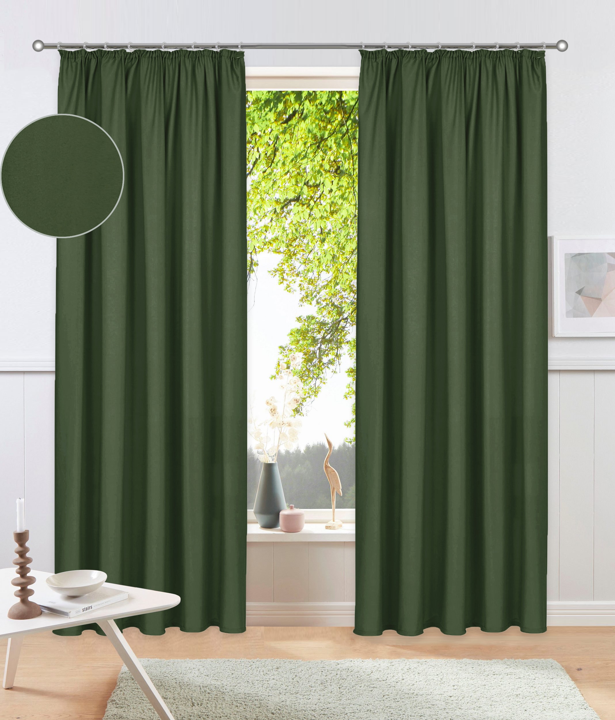 my home Vorhang "Parry" Kräuselband 2 Stk. tlg. 2-er Set, blickdicht, monoc günstig online kaufen