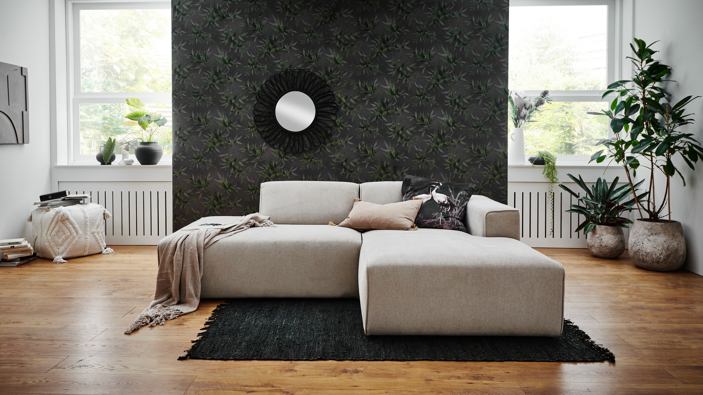 Home affaire Ecksofa "Noord mit Kedernaht, Breite 227 cm, L-Form" Cord, Str günstig online kaufen