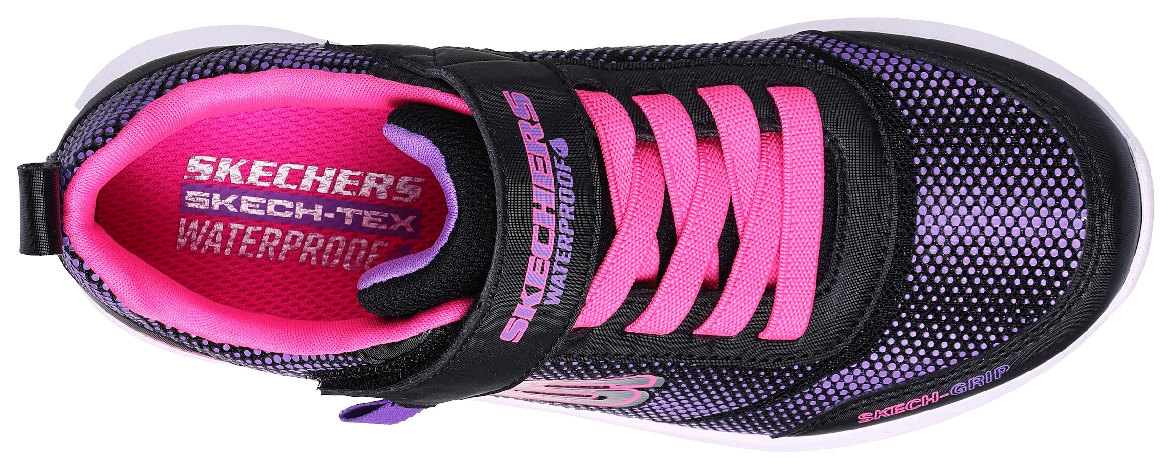 Skechers Sneaker »DYNAMIC TREAD«, Freizeitschuh, Klettschuh mit glänzendem Textileinsatz