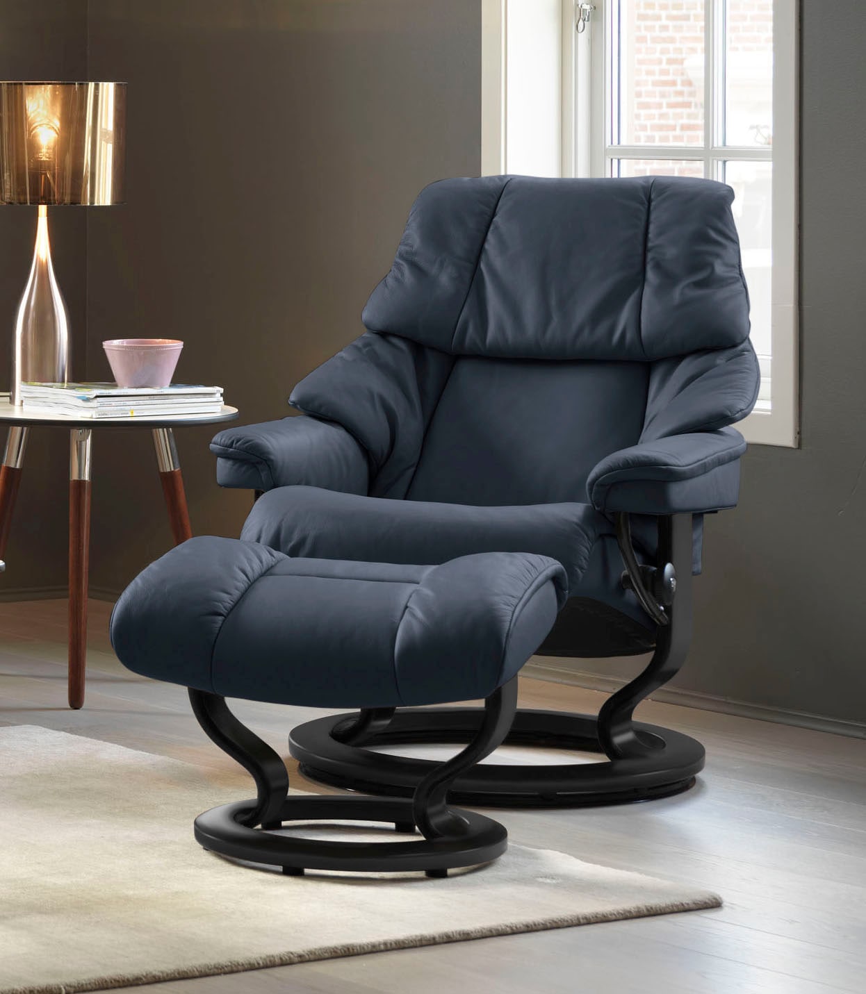 Stressless® Relaxsessel-Set Base, BAUR mit & M Schwarz Classic | L, Gestell »Reno«, mit Größe Hocker, S, kaufen