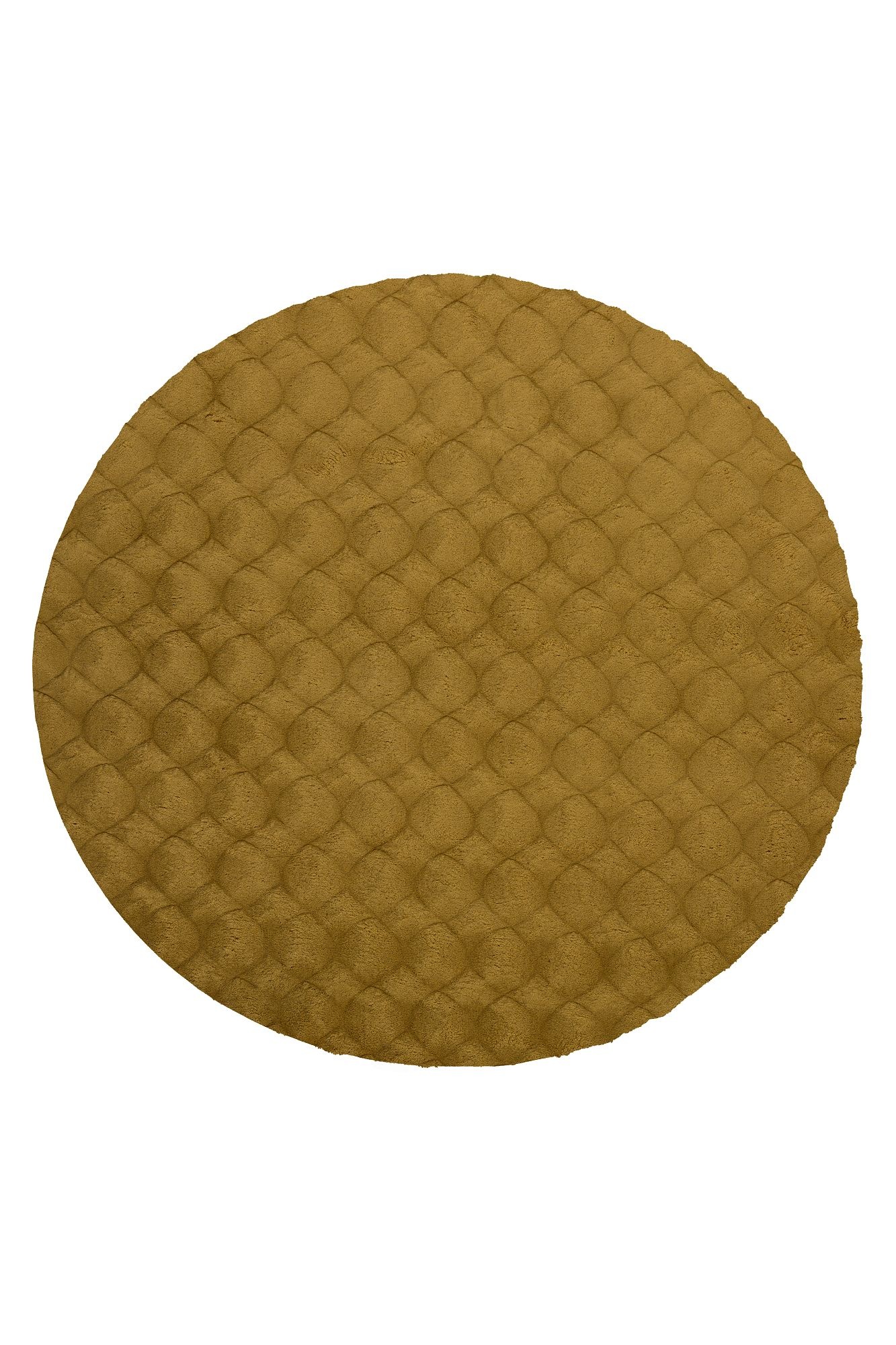 Teppich KAYOOM "Royal Glow 825", honig, B:120cm H:30mm L:120cm Ø:120cm, Polyester, Teppiche, Teppich, Auch in rund, Hochflor, Modernes Muster, Vegan