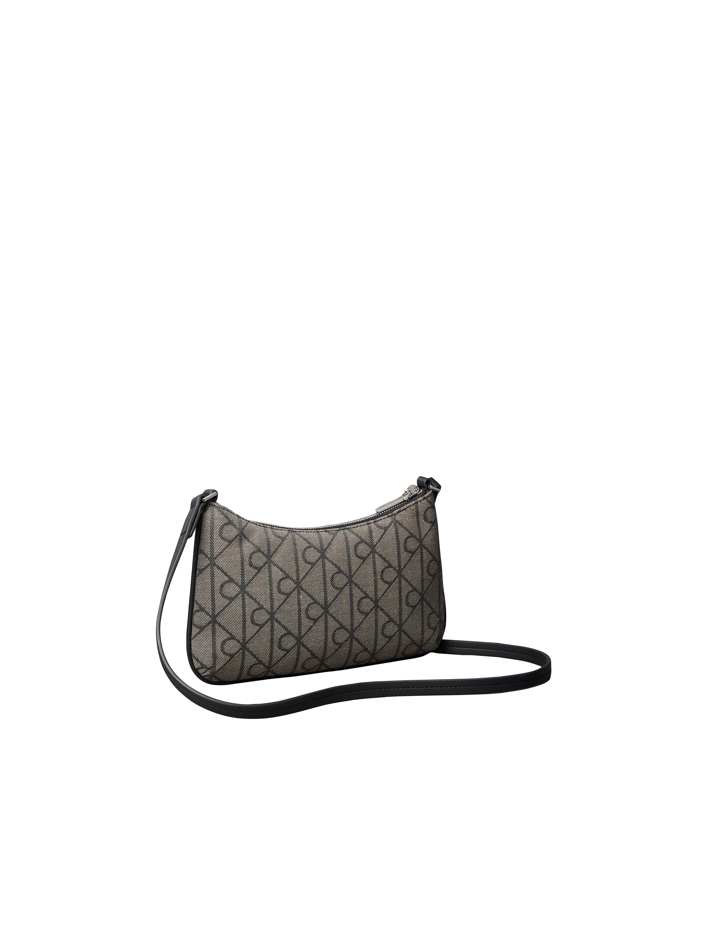 Calvin Klein Mini Bag »EMBLEM AOP JACQUARD CONV MINI BA« Umhängetasche, kleine Damen Handtasche mit Logo-Musterung